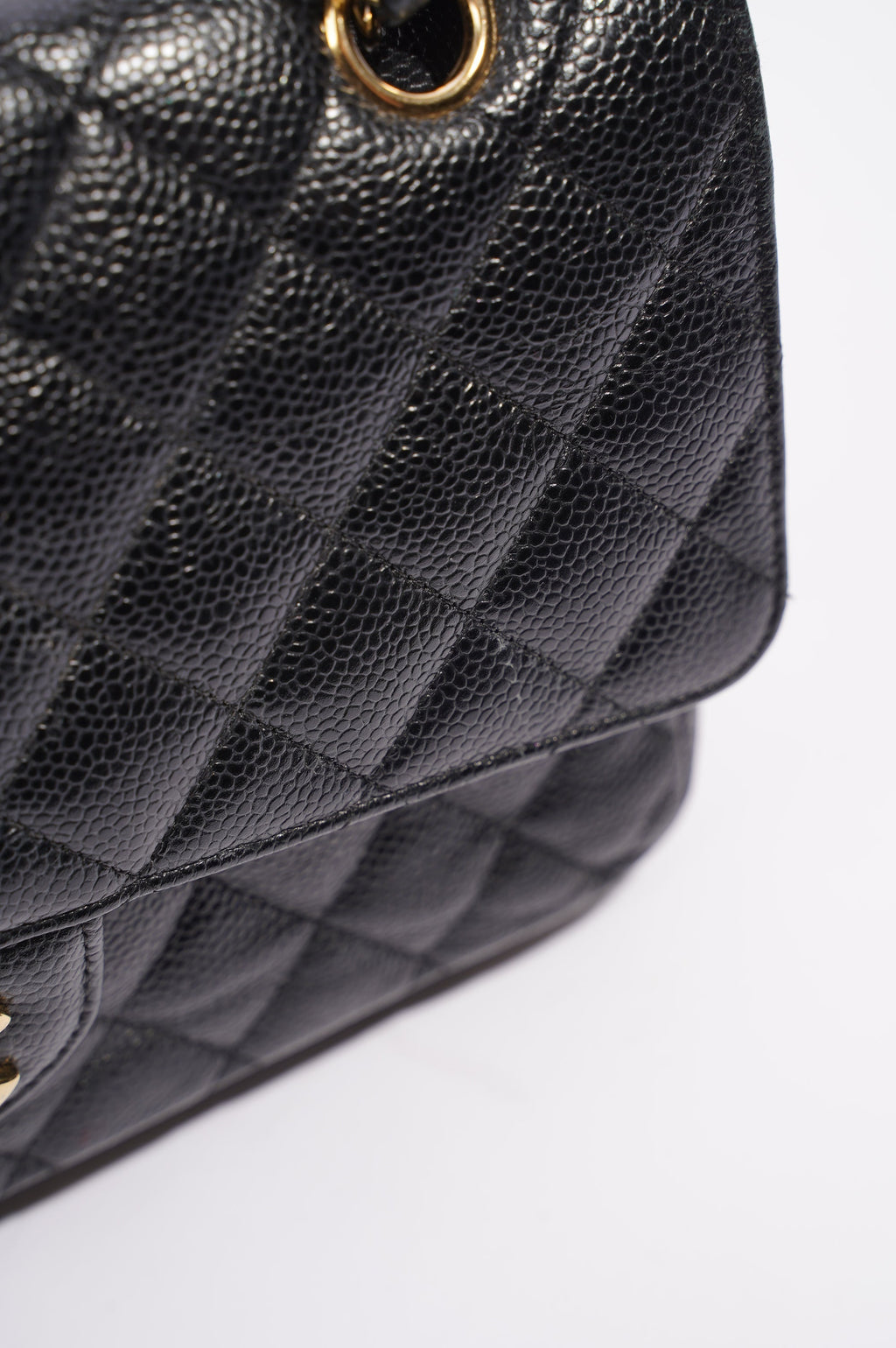 Chanel Womens Classic Flap Black Caviar Medium