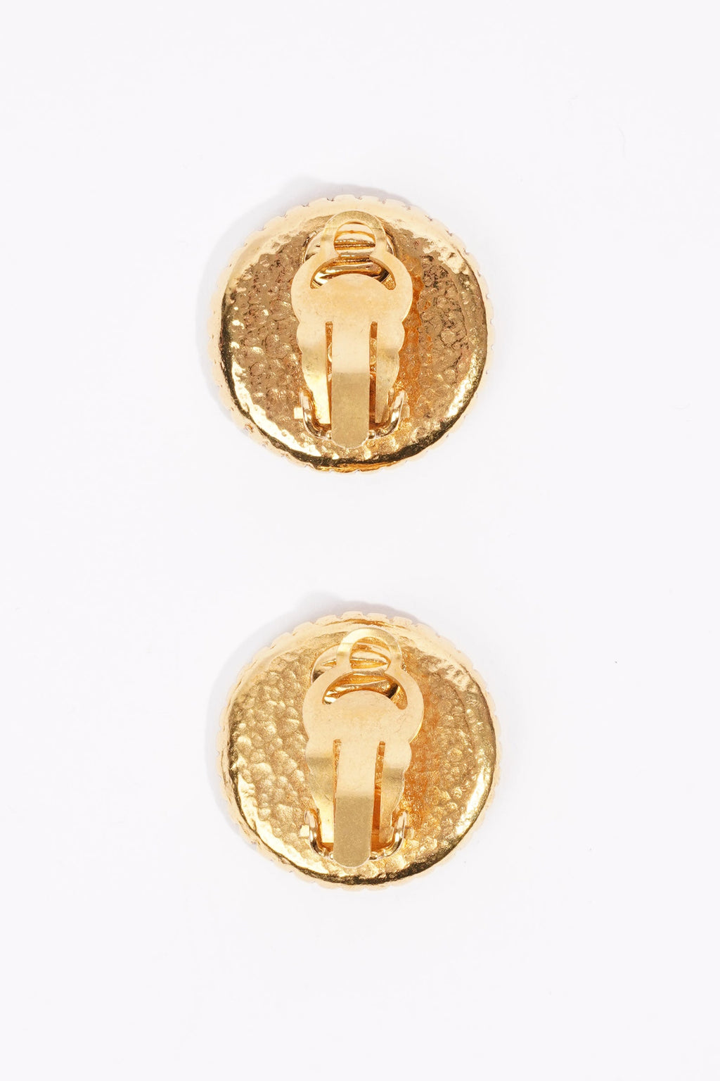 Chanel Logo Earrings Gold Gold Plated