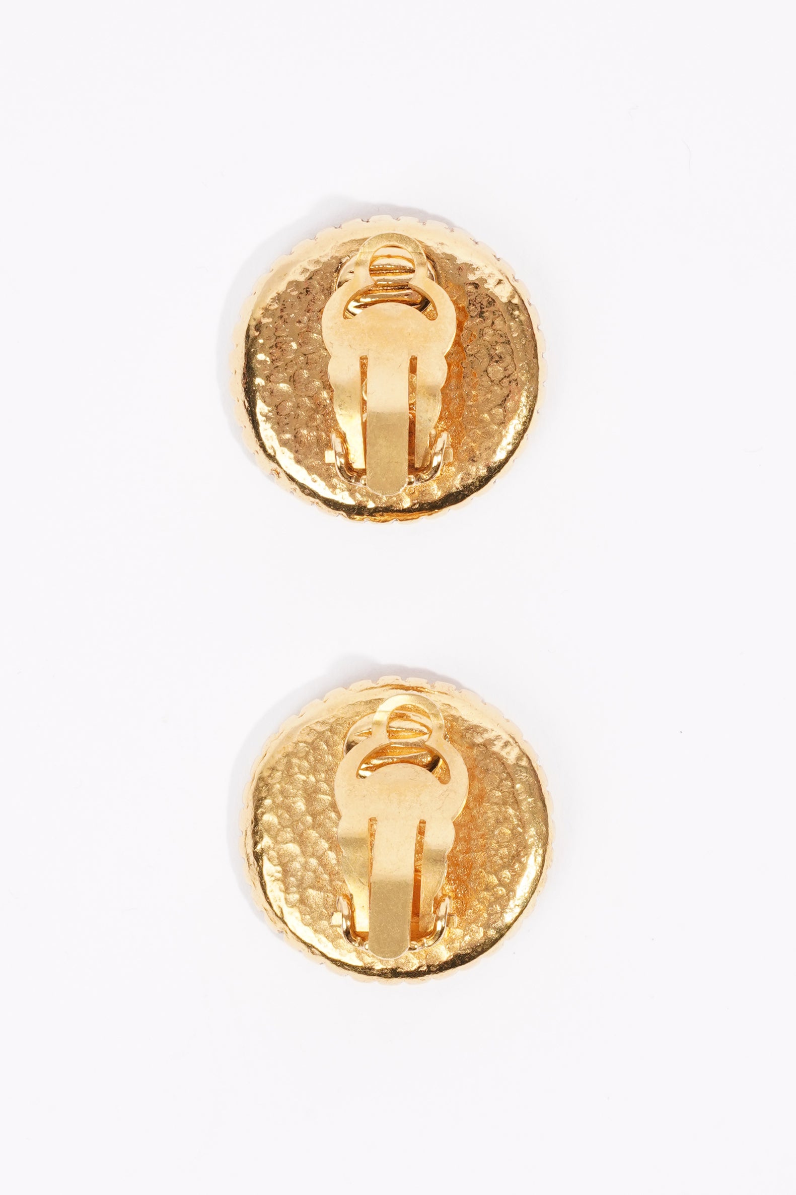 Chanel Logo Earrings Gold Gold Plated