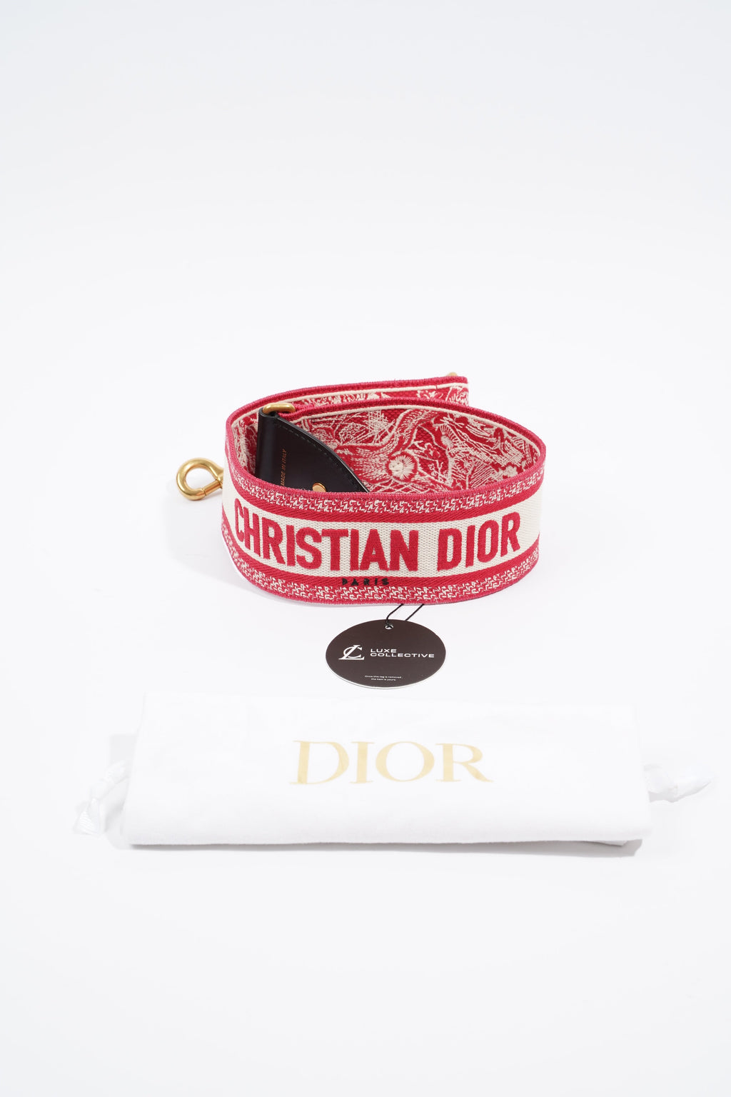 Christian Dior Toile De Jouy Strap Red Canvas