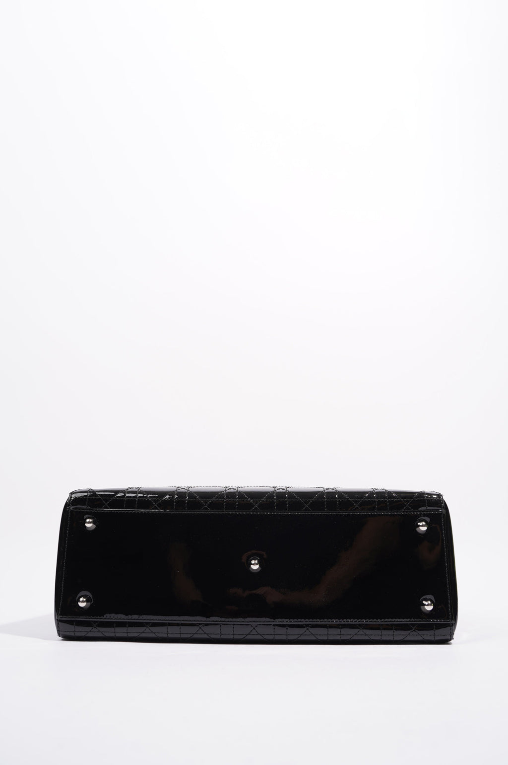 Christian Dior Lady Dior Bag Black Patent Leather Large