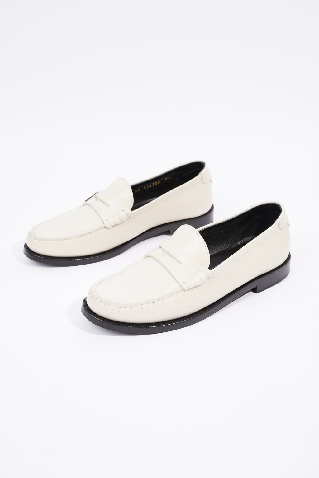 Saint Laurent Womens Le Loafer 15 Mocassin White / Black EU 37.5 / UK 4.5
