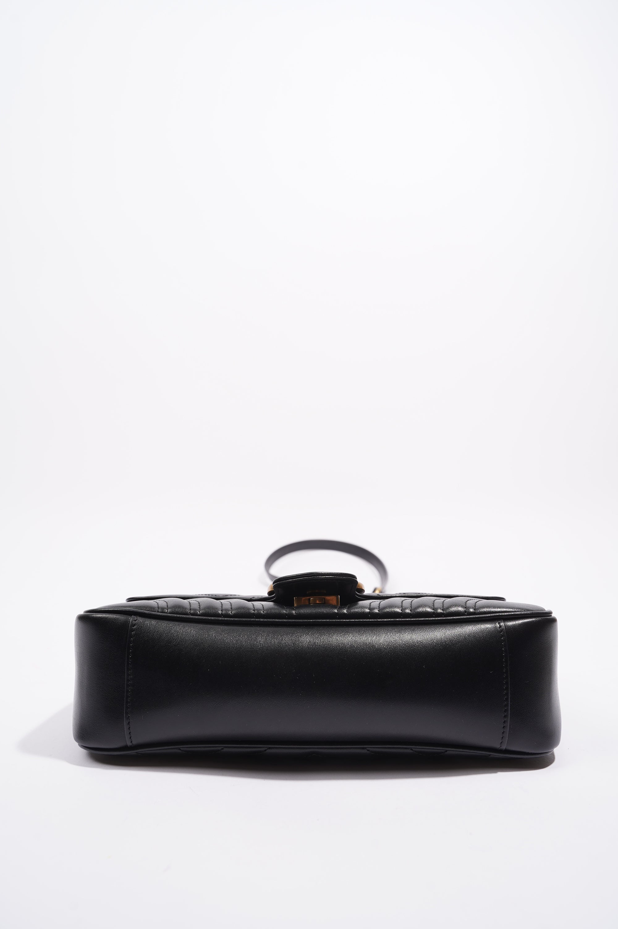 Gucci Womens Marmont Flap Black / Gold Small