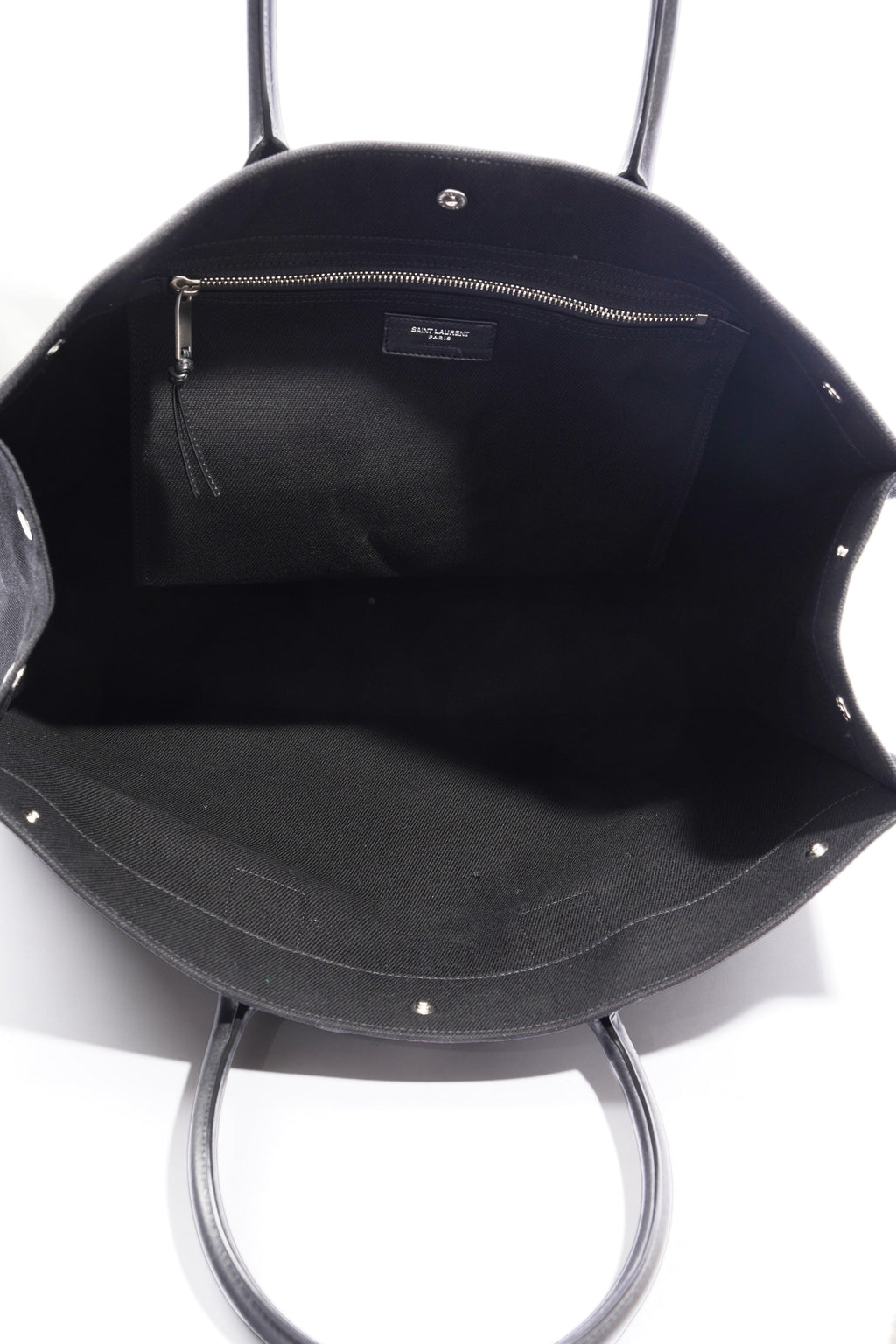 Saint Laurent Rive Gauche Tote Black Canvas Large