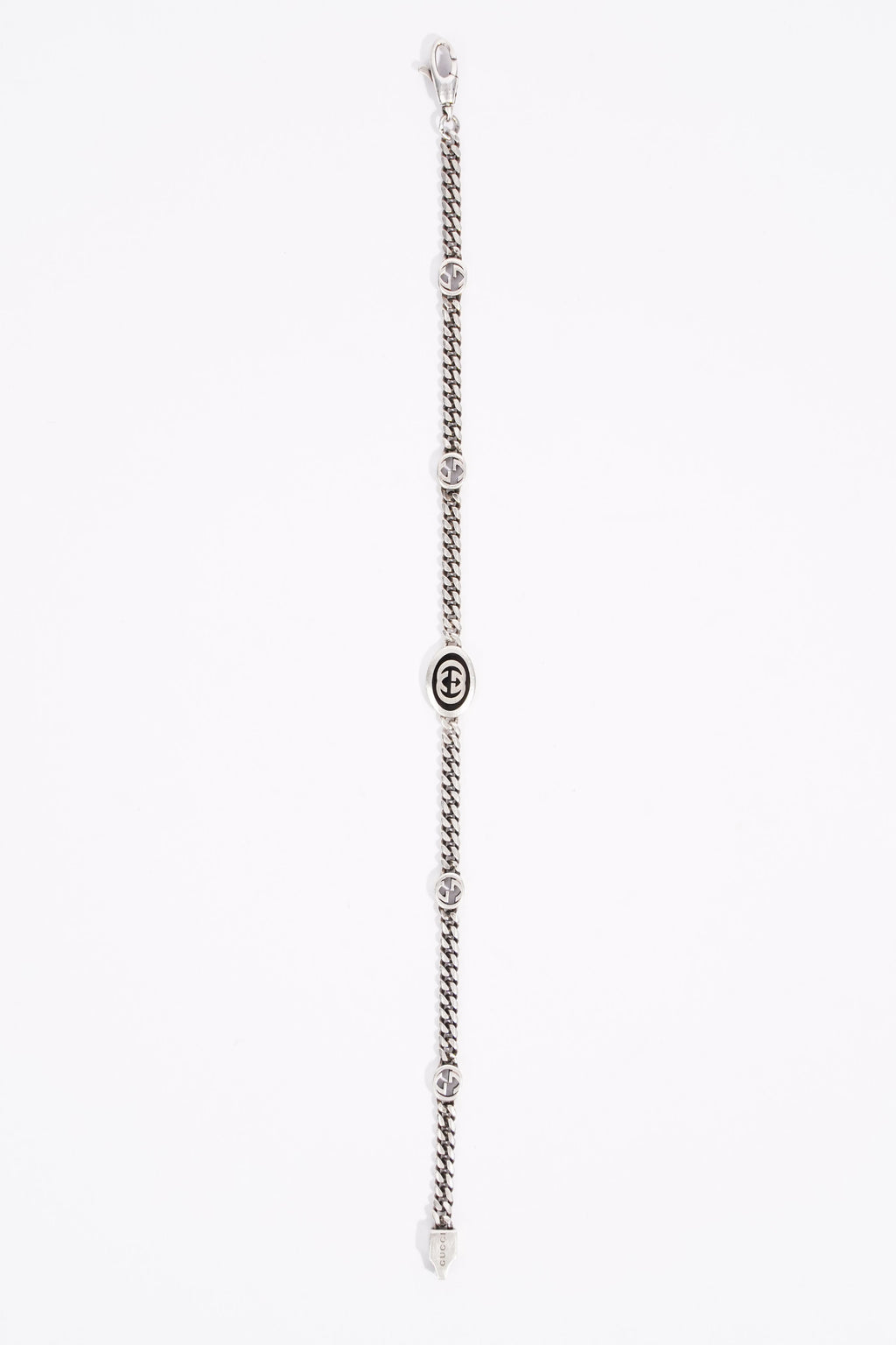 Gucci Mens Interlocking G Bracelet Sterling Sterling