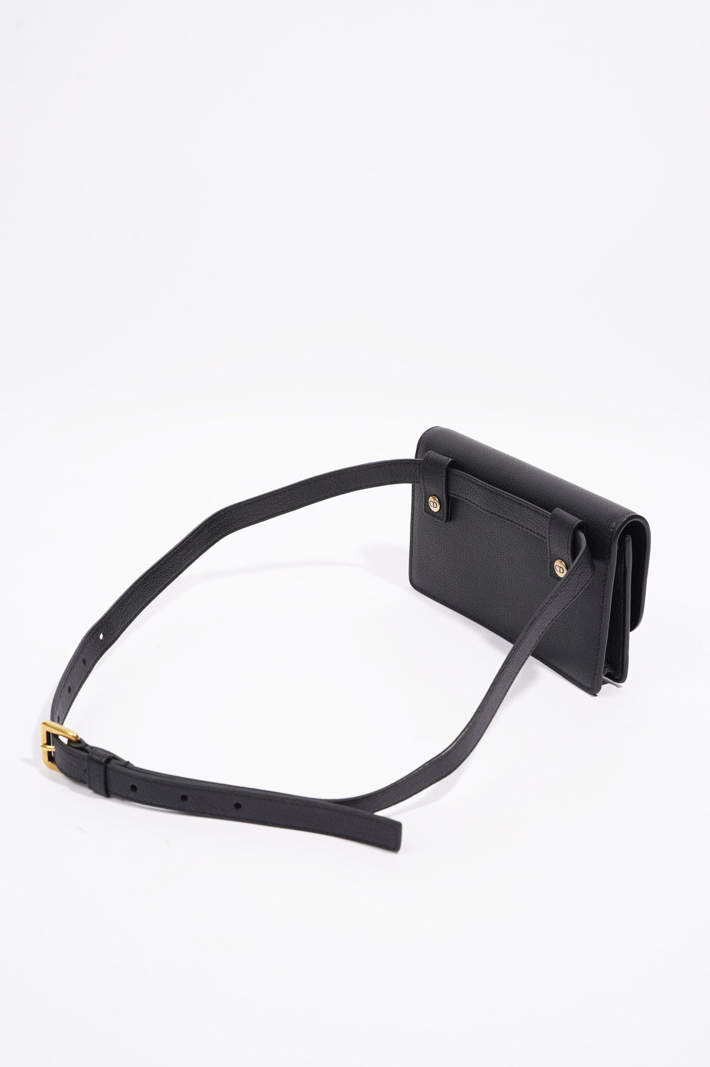 Christian Dior Saddle Belt Pouch Black Leather