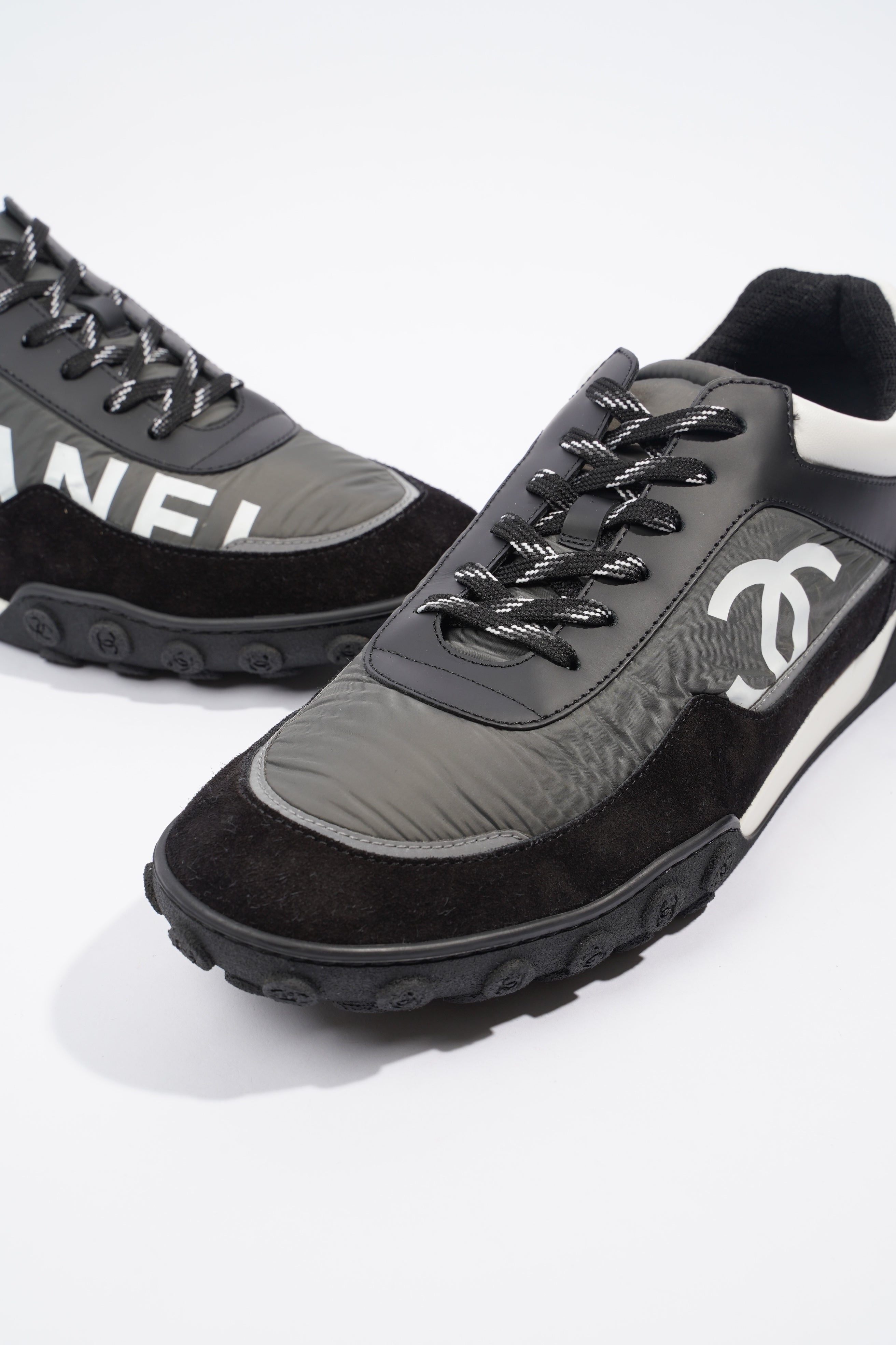 Chanel Nylon Sneaker Black / Grey / White EU 46 / UK 12