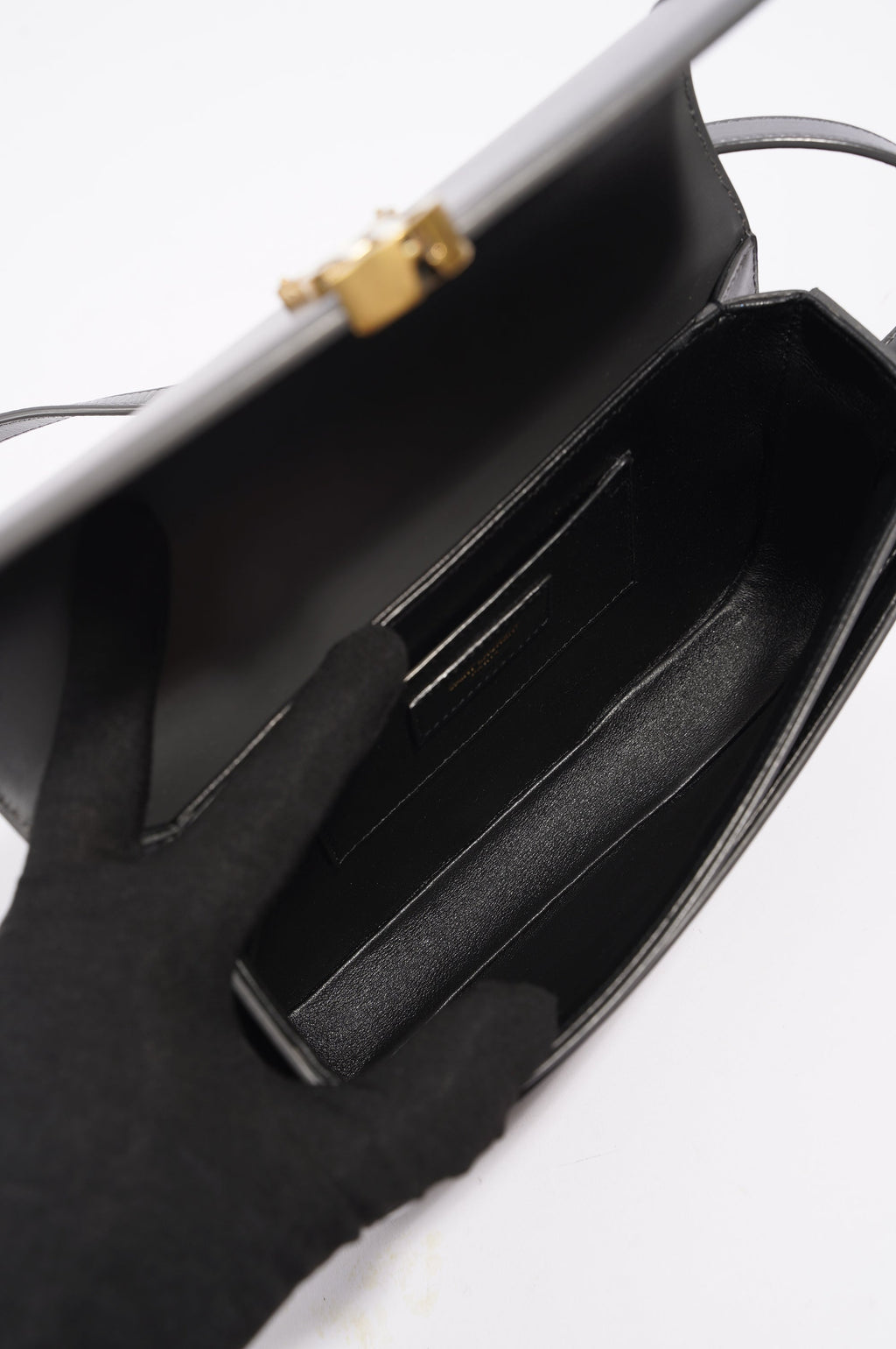 Saint Laurent Solferino Satchel Grey Leather Medium