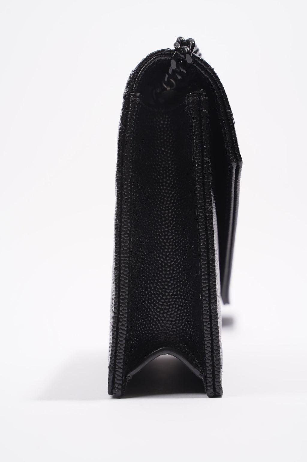 Saint Laurent Womens Cassandre Envelope Chain Bag Black Leather