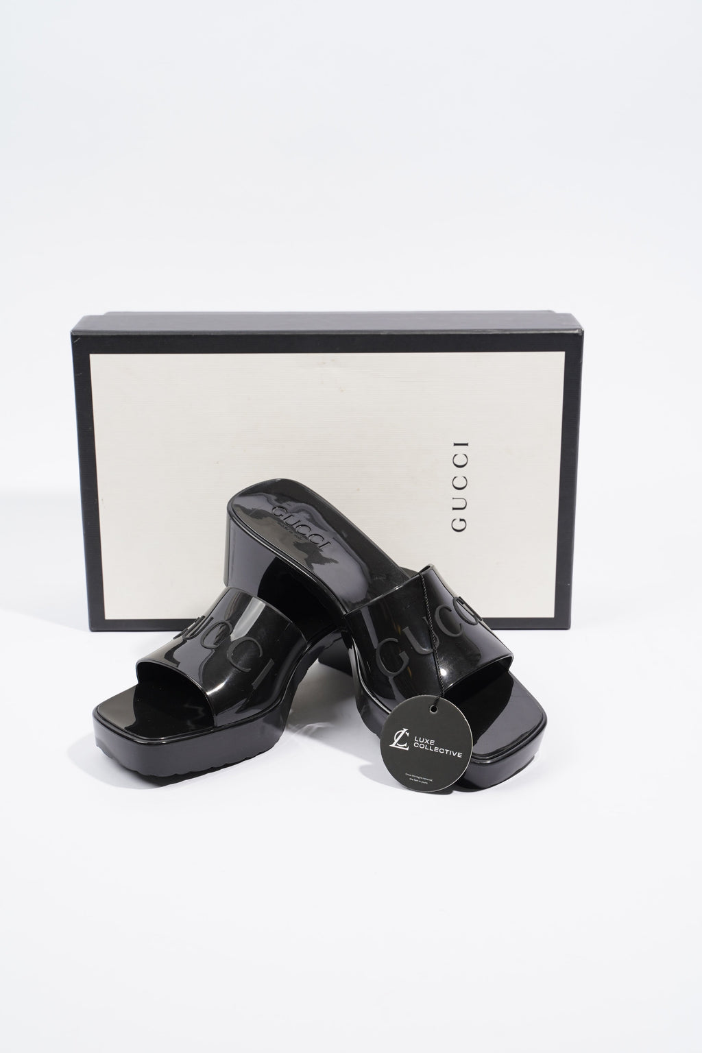 Gucci Rubber Slide Sandal Black EU 36 / UK 3