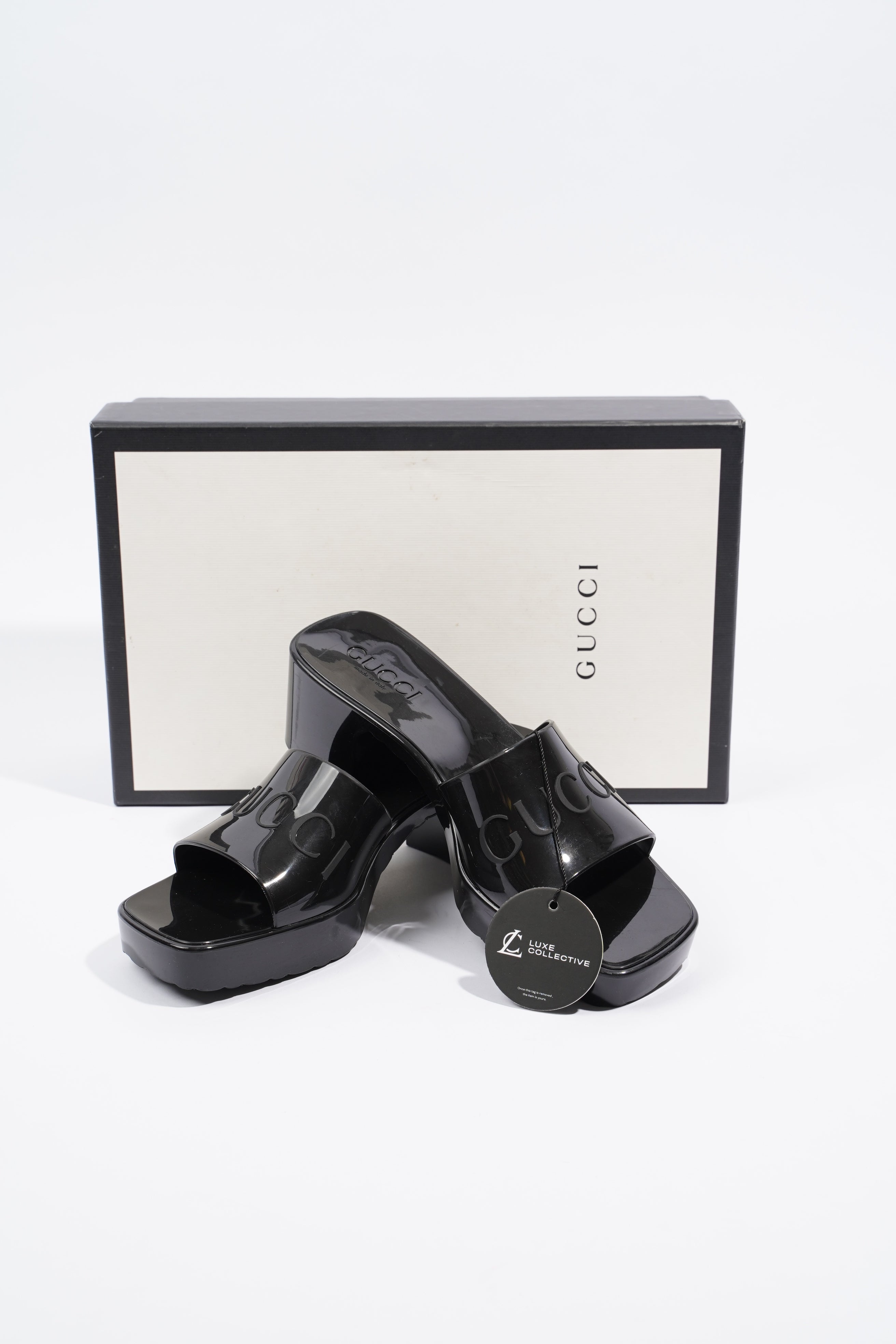 Gucci Rubber Slide Sandal Black EU 36 / UK 3