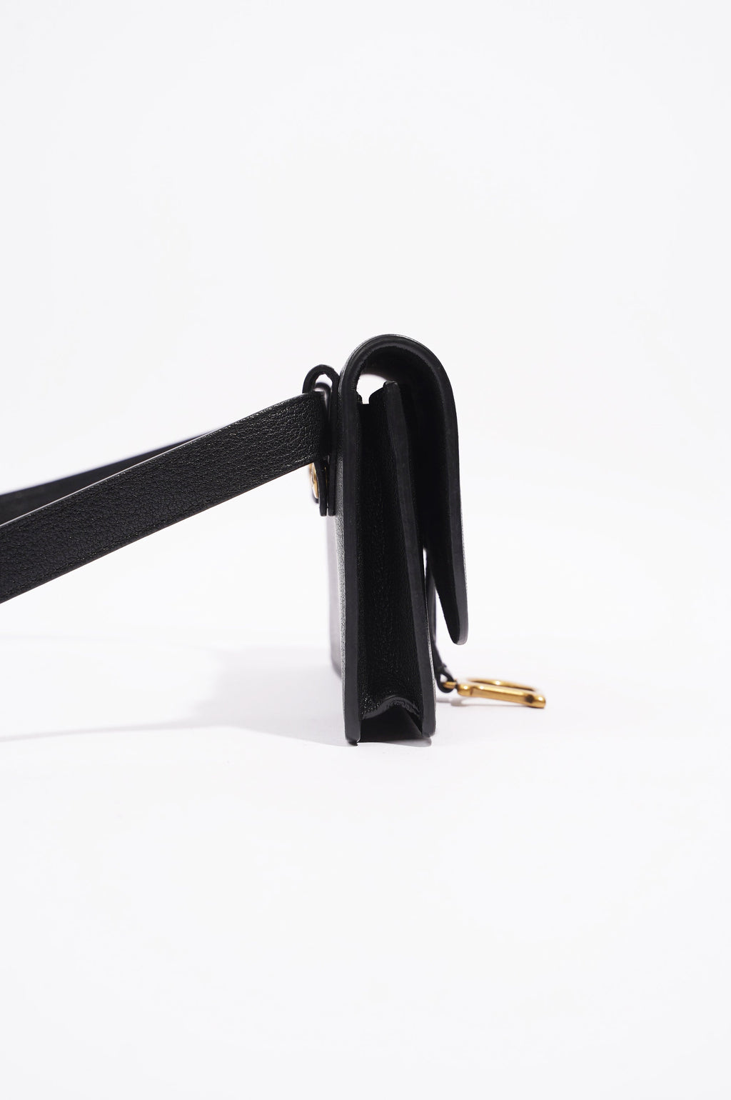 Christian Dior Saddle Belt Pouch Black Leather