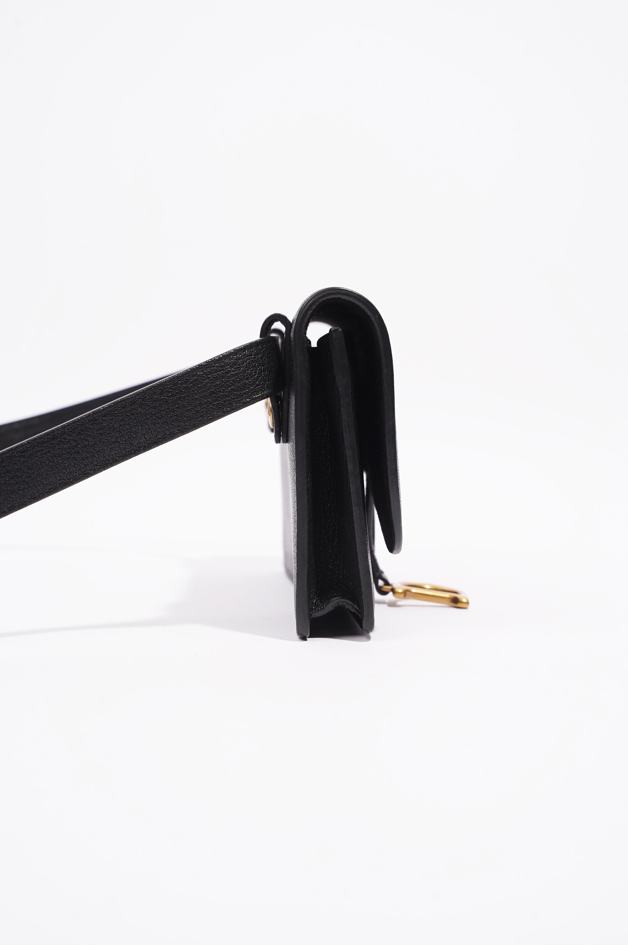 Christian Dior Saddle Belt Pouch Black Leather