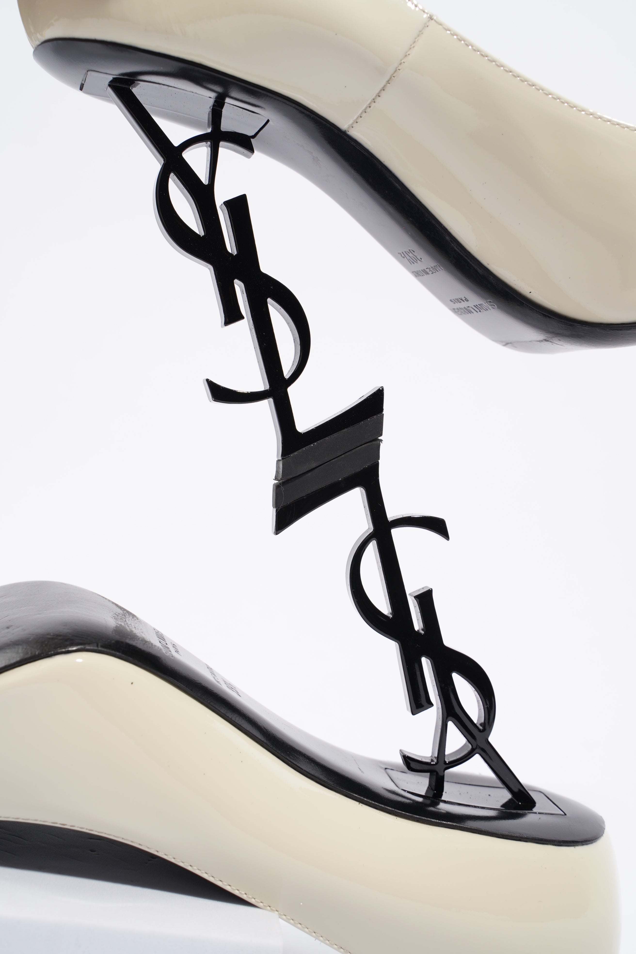 Saint Laurent Opyum Pump 110 Patent Beige EU 39.5 / UK 6.5