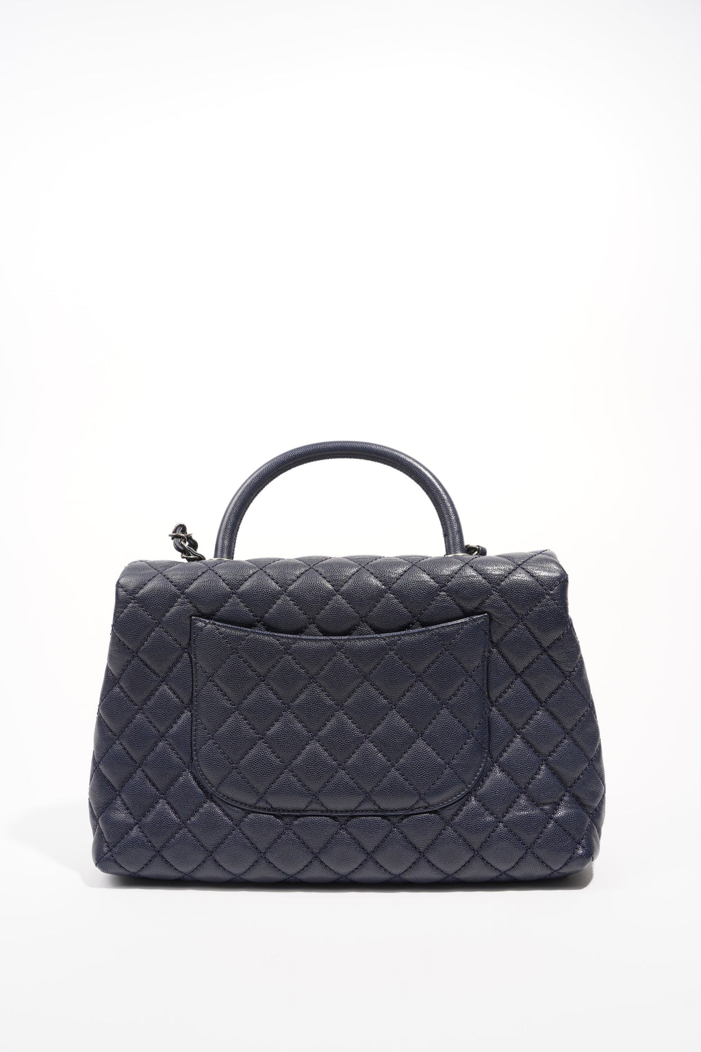 Chanel Womens Coco Top Handle Navy Large