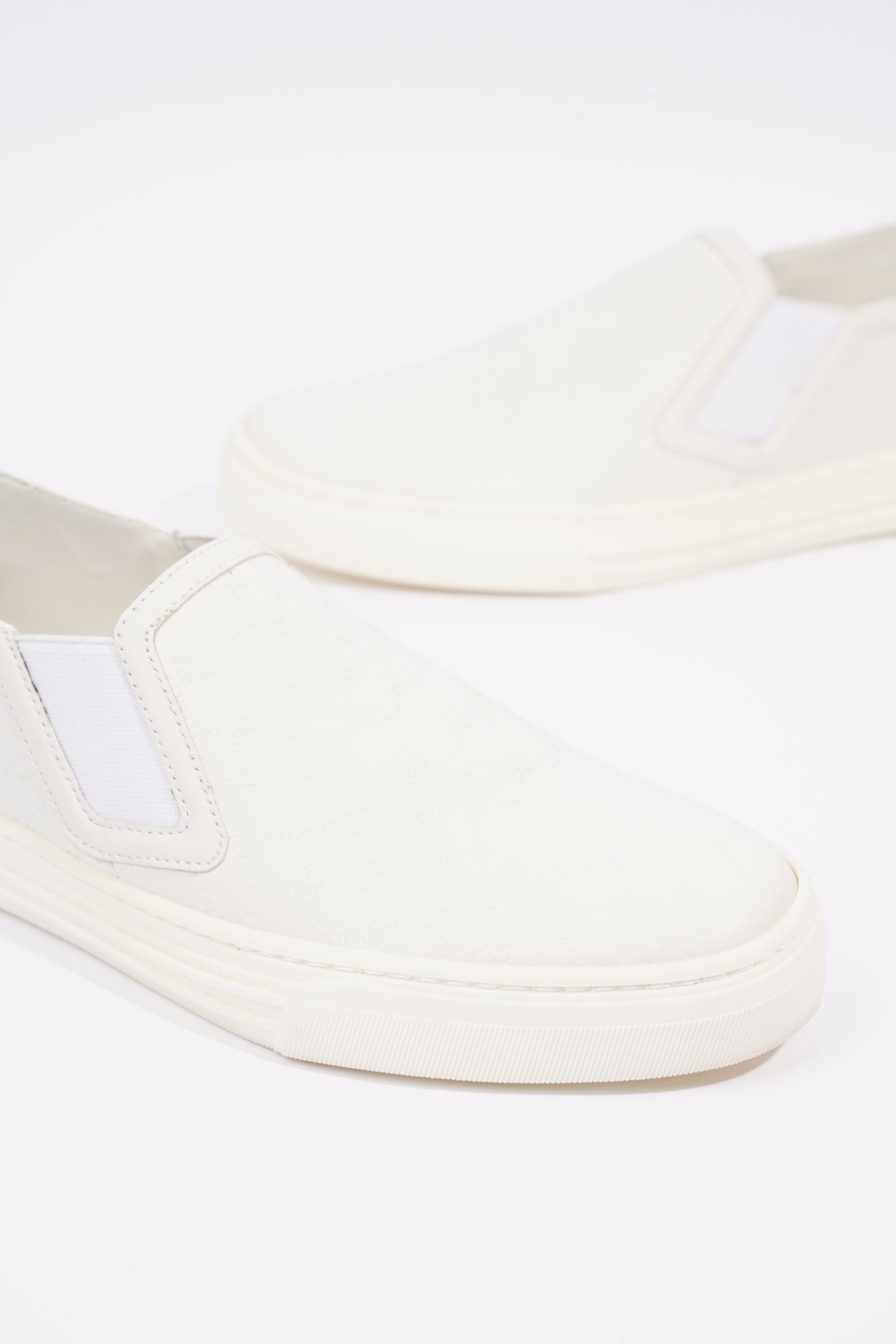 Gucci Womens Slip On Sneaker White Guccissima EU 37 / UK 4
