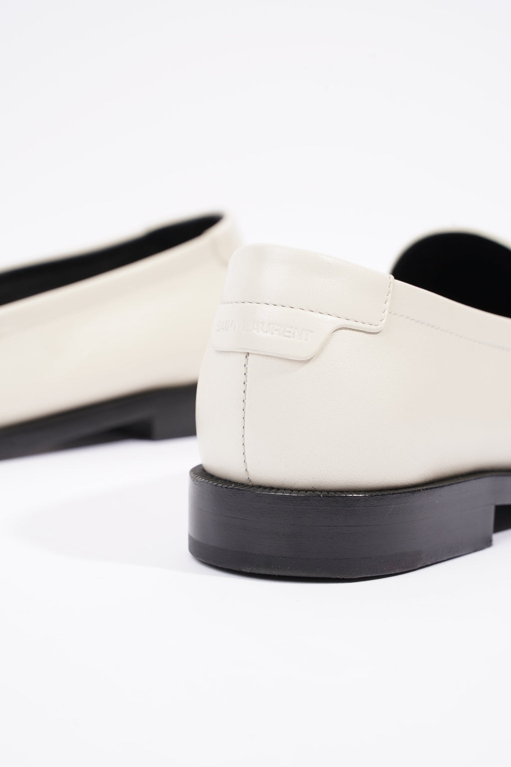 Saint Laurent Womens Le Loafer 15 Mocassin White / Black EU 37.5 / UK 4.5