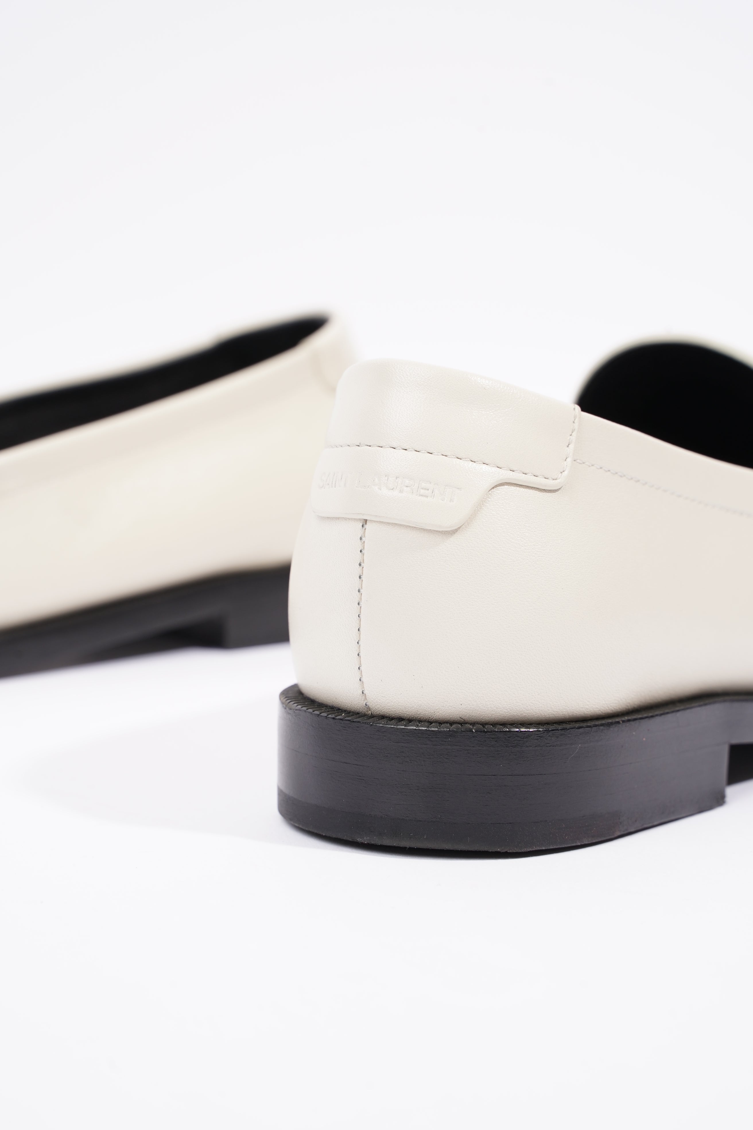 Saint Laurent Womens Le Loafer 15 Mocassin White / Black EU 37.5 / UK 4.5