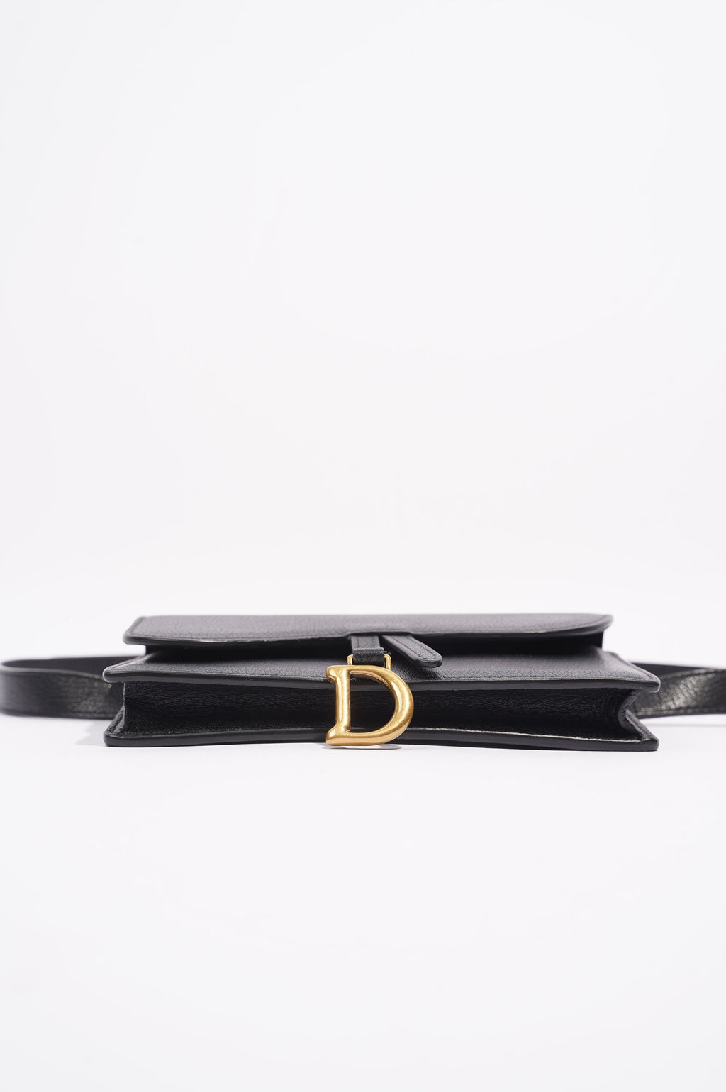 Christian Dior Saddle Belt Pouch Black Leather