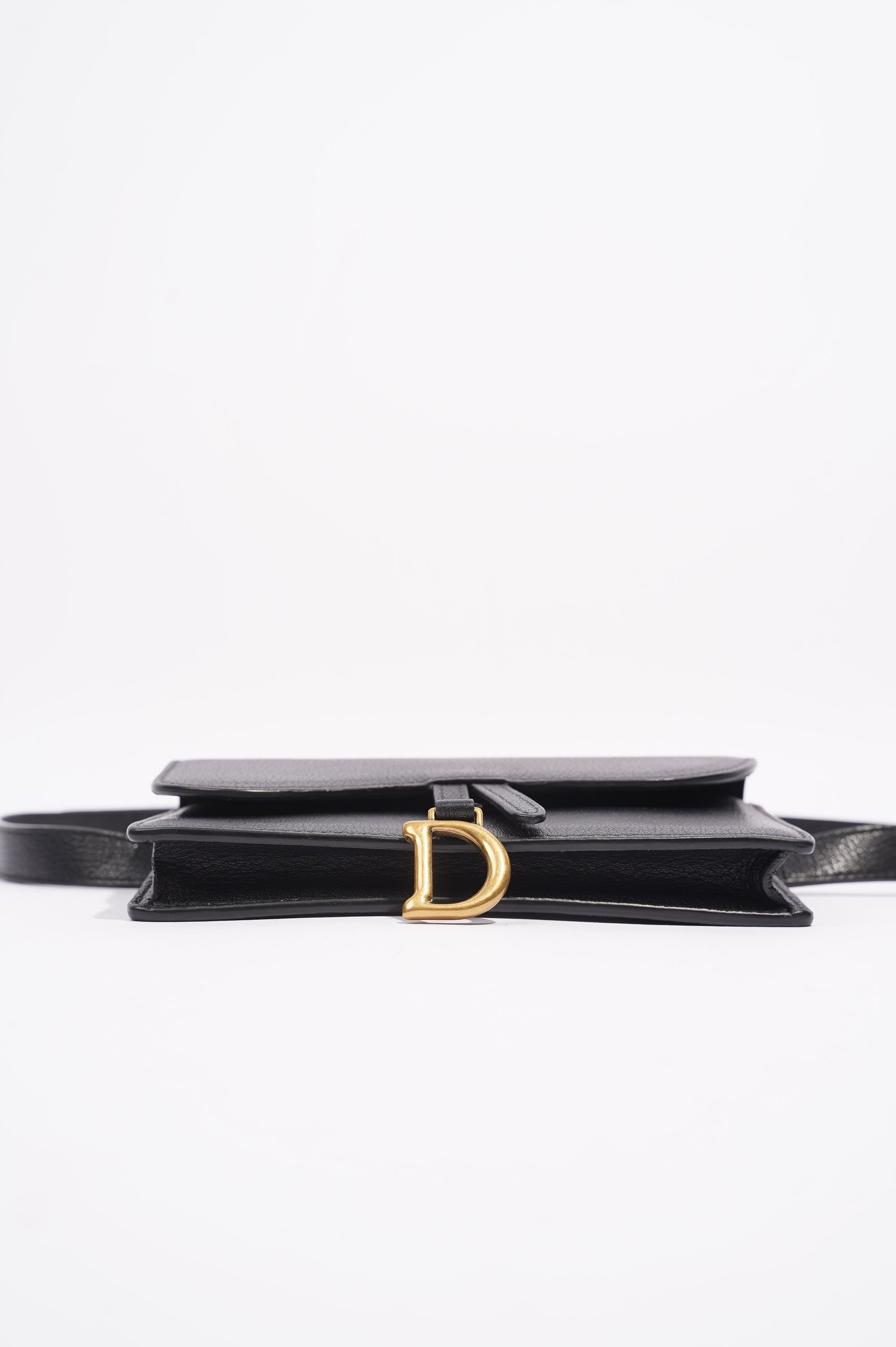 Christian Dior Saddle Belt Pouch Black Leather