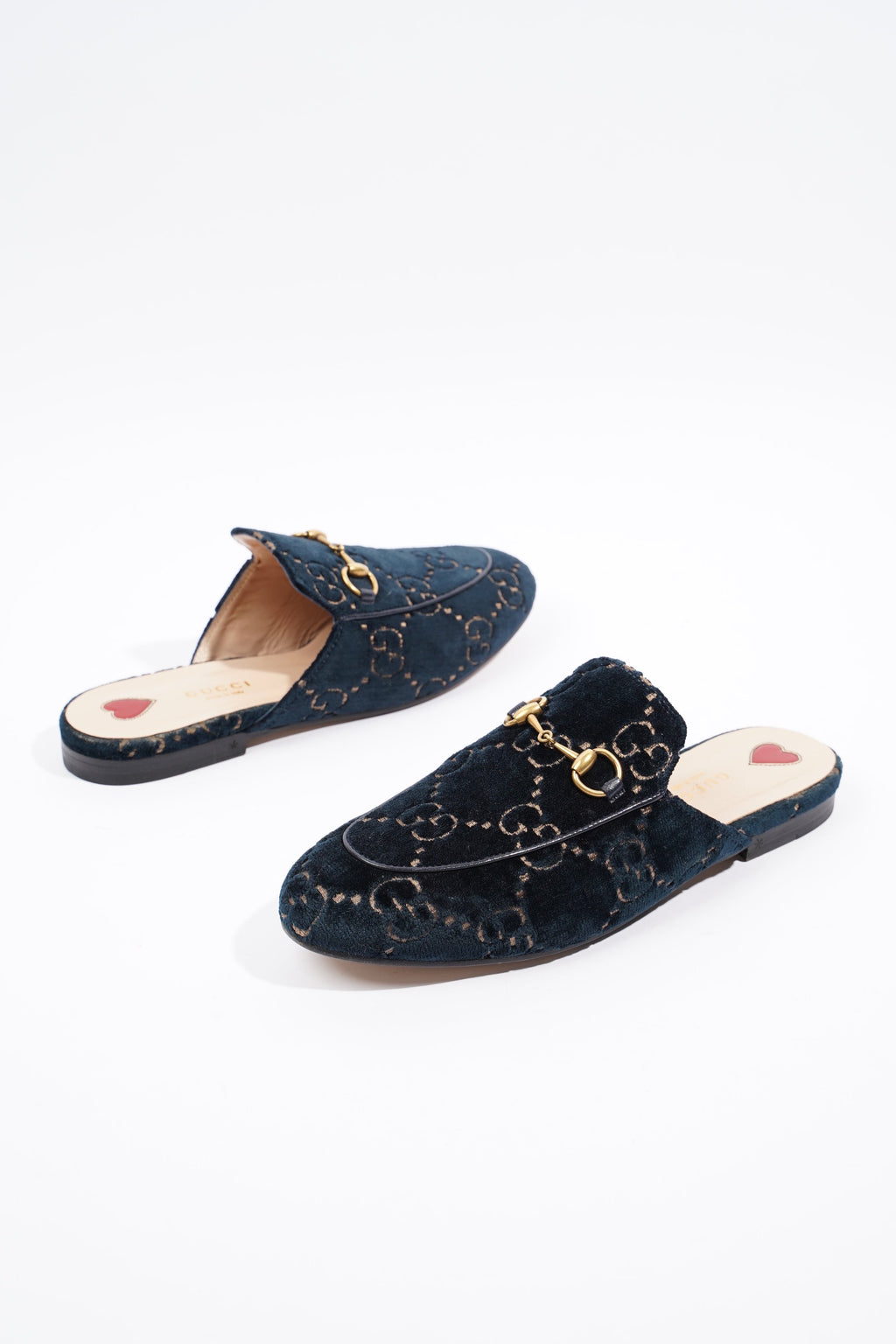Gucci Womens Jumbo GG Princetown Slipper Navy EU 37.5 / UK 4.5