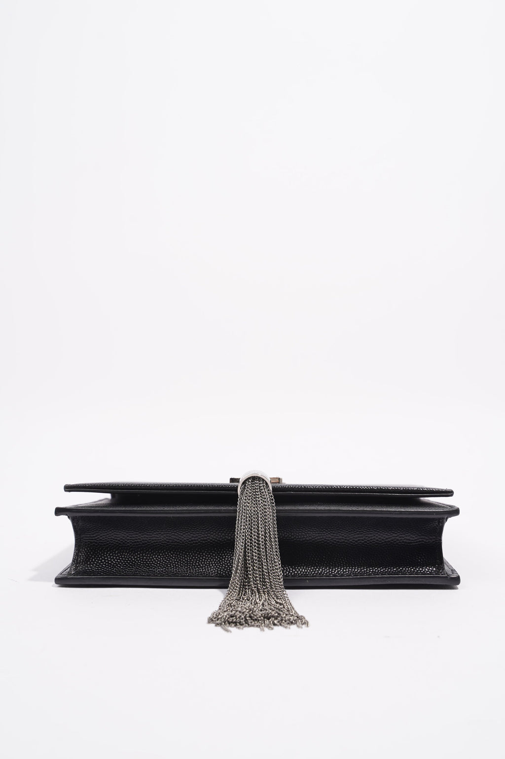 Saint Laurent Womens Kate Tassel Chain Wallet Black Leather Small