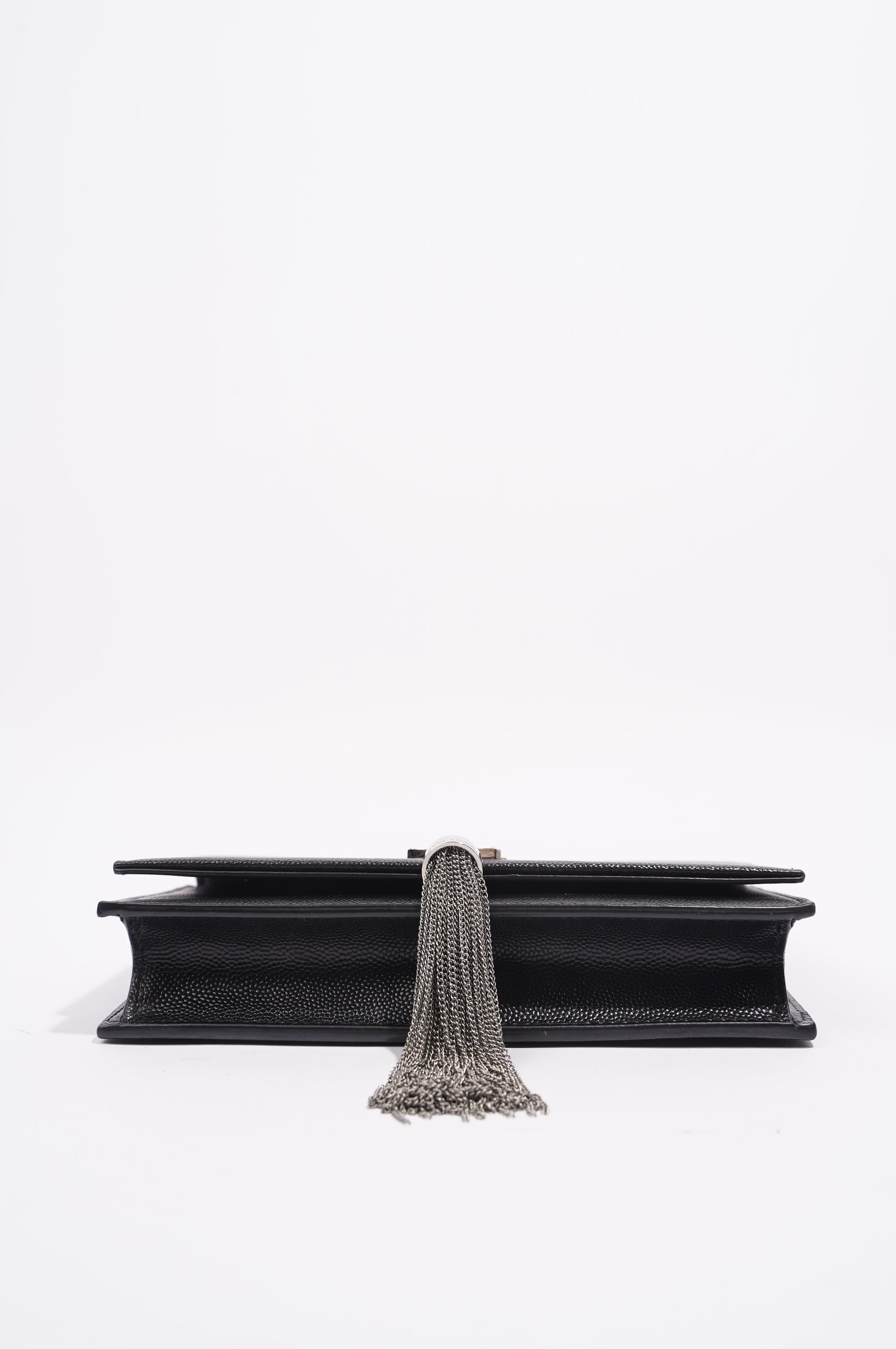 Saint Laurent Womens Kate Tassel Chain Wallet Black Leather Small