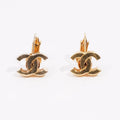 Chanel Logo Earrings Gold Gold Plated