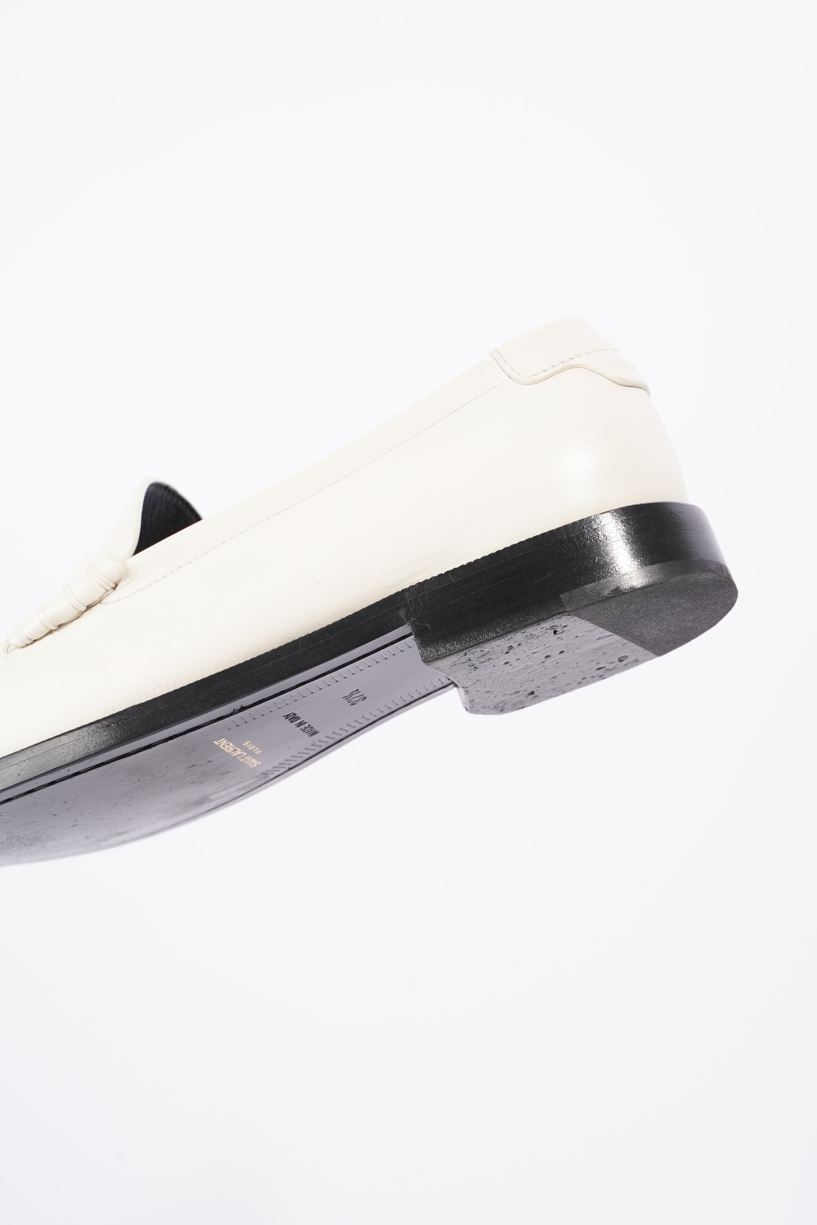 Saint Laurent Womens Le Loafer 15 Mocassin White / Black EU 37.5 / UK 4.5