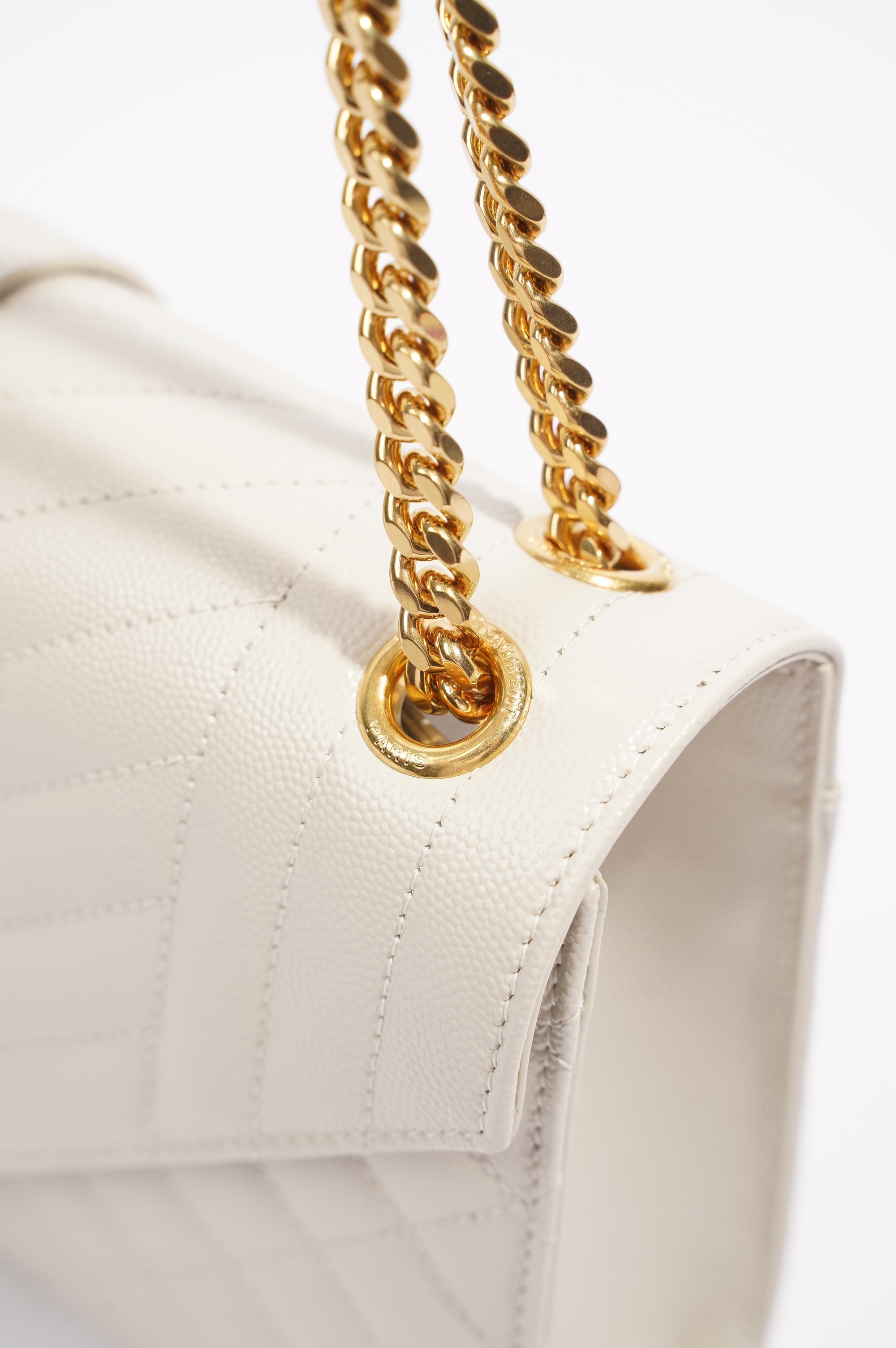 Saint Laurent Womens Envelope Medium Bag Cream