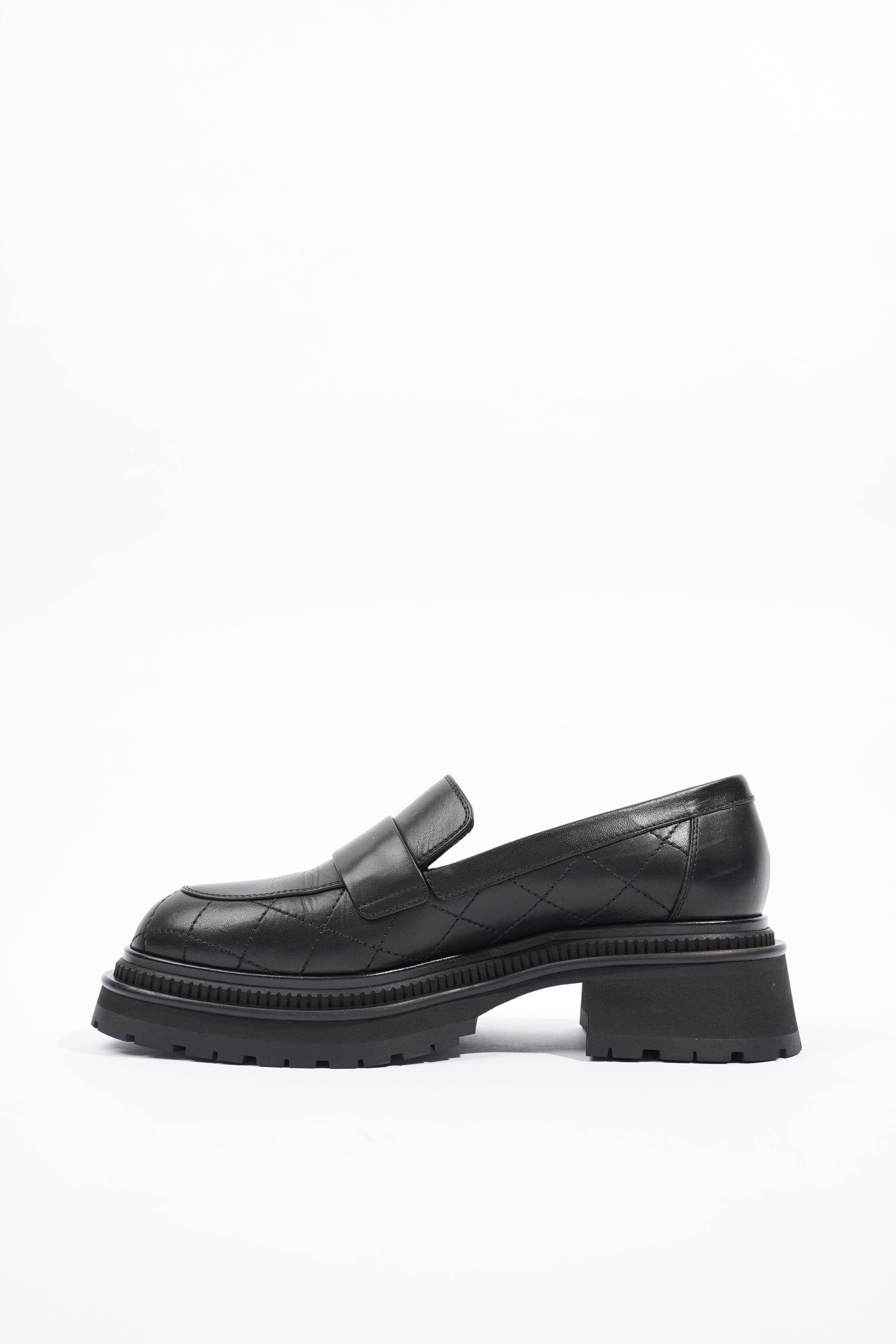 Chanel Womens Moccasins Black Leather EU 39 / UK 6