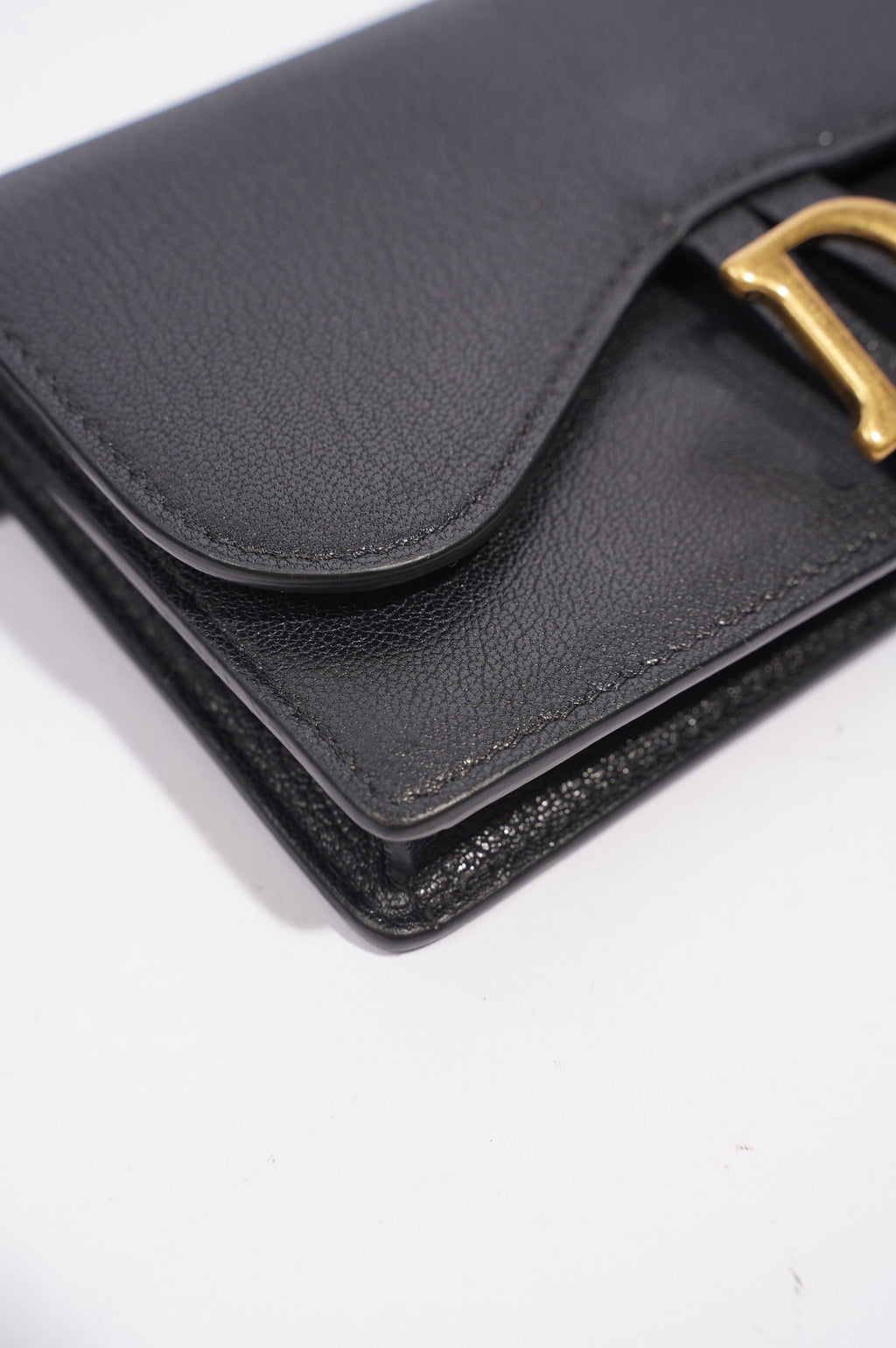 Christian Dior Saddle Belt Pouch Black Leather