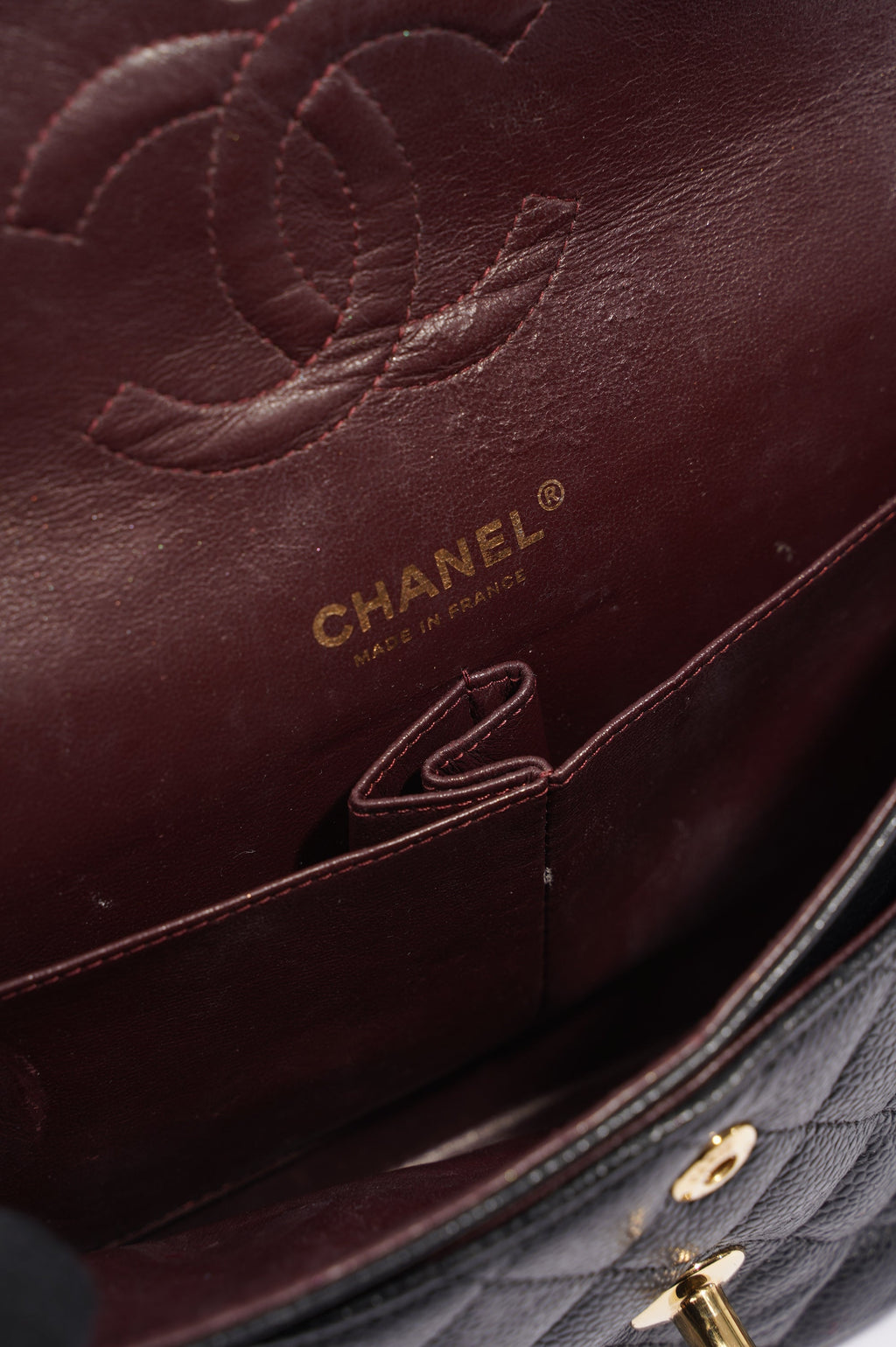 Chanel Womens Classic Flap Black Caviar Medium