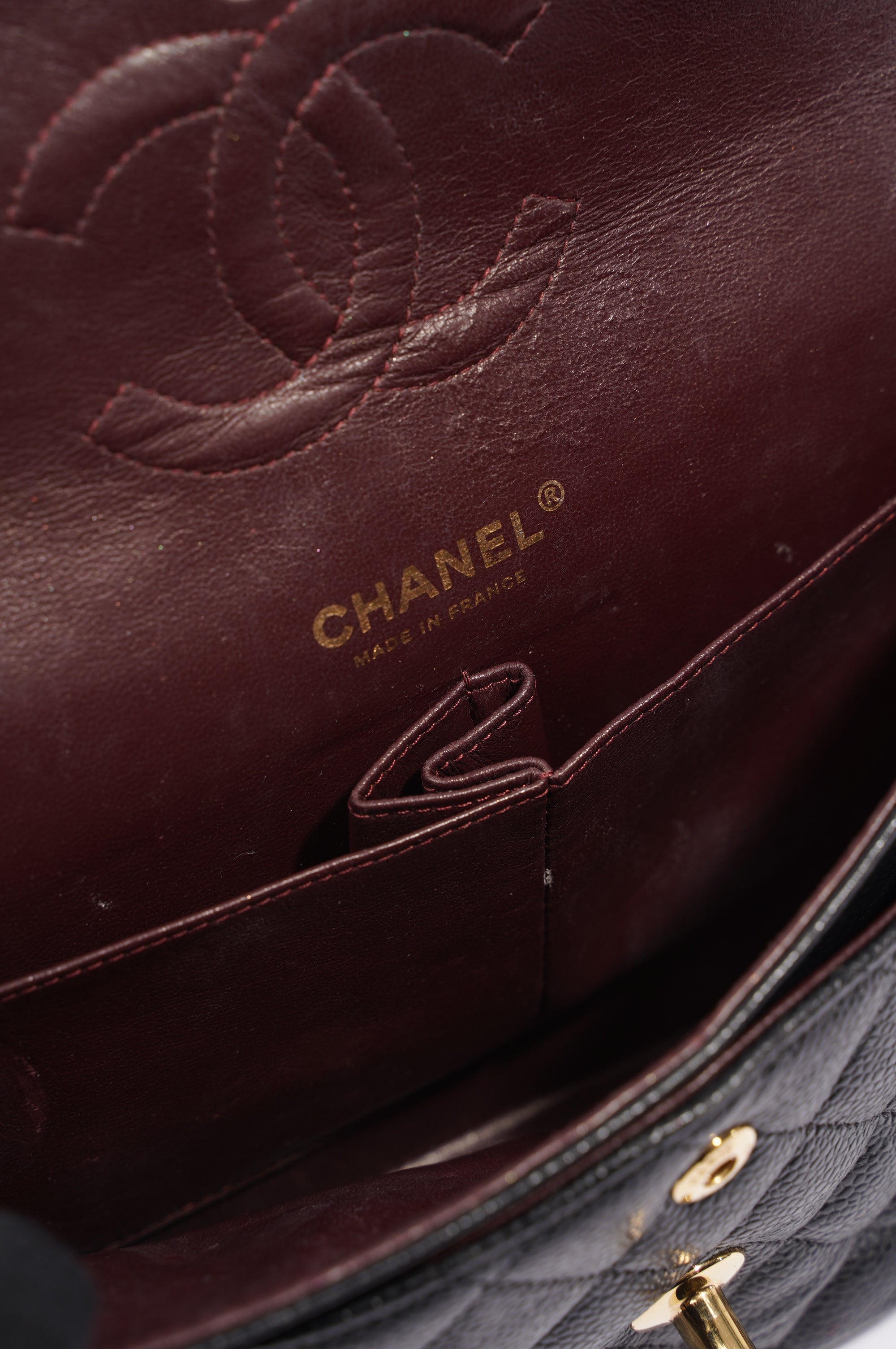 Chanel Womens Classic Flap Black Caviar Medium