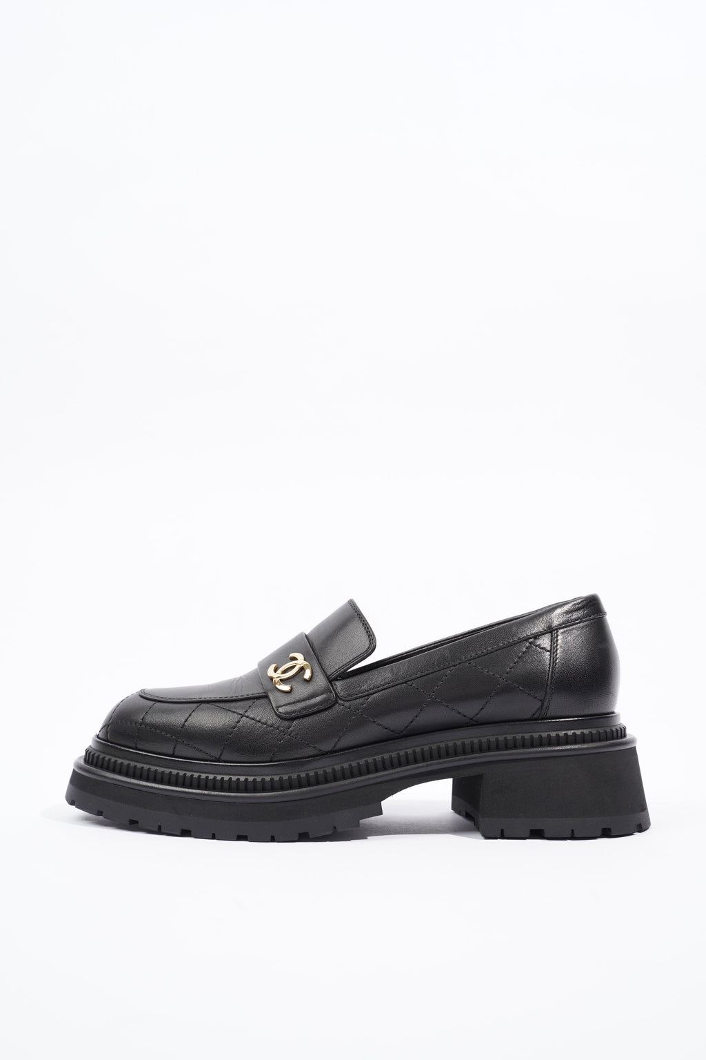 Chanel Womens Moccasins Black Leather EU 39 / UK 6