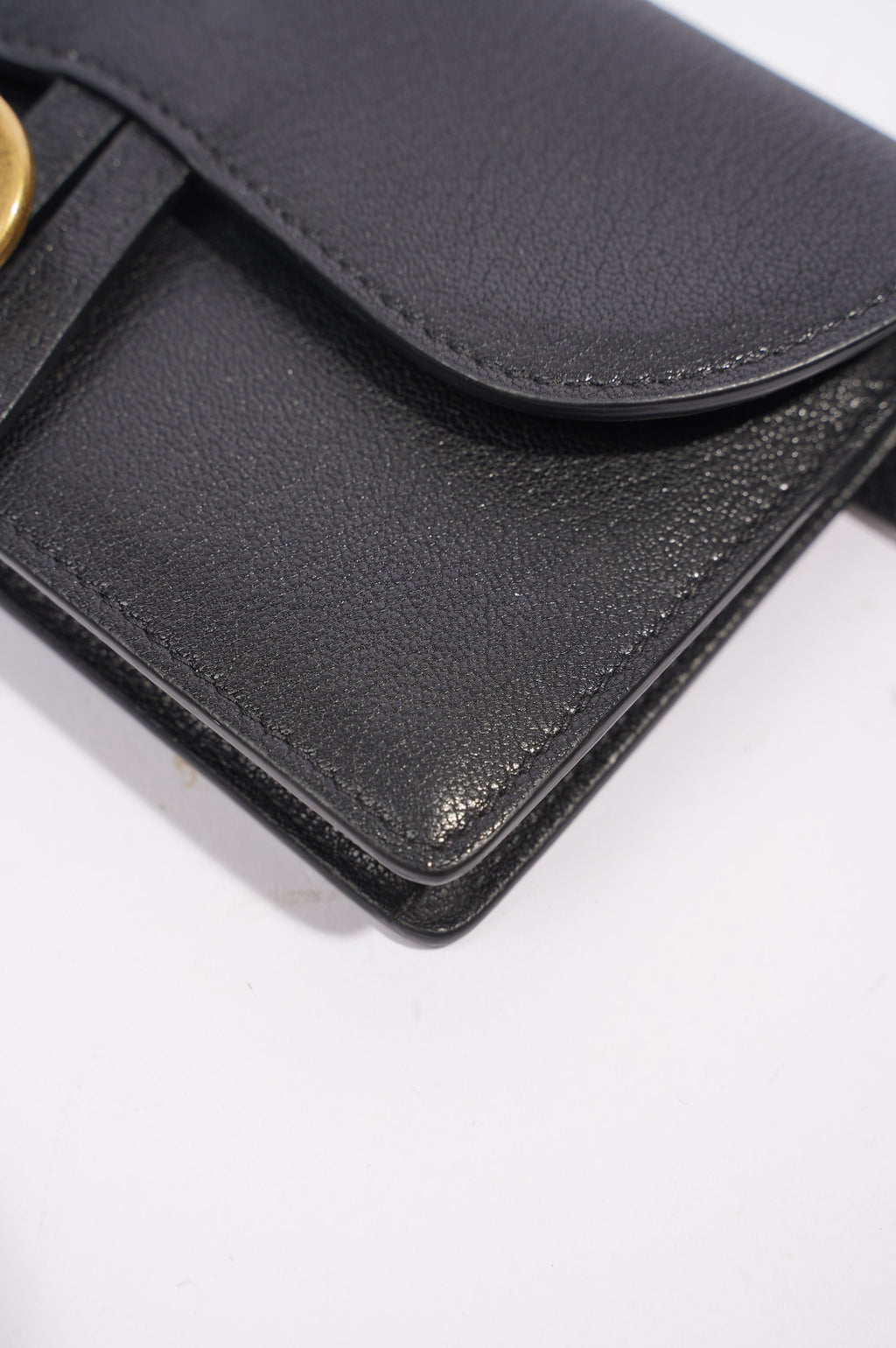 Christian Dior Saddle Belt Pouch Black Leather