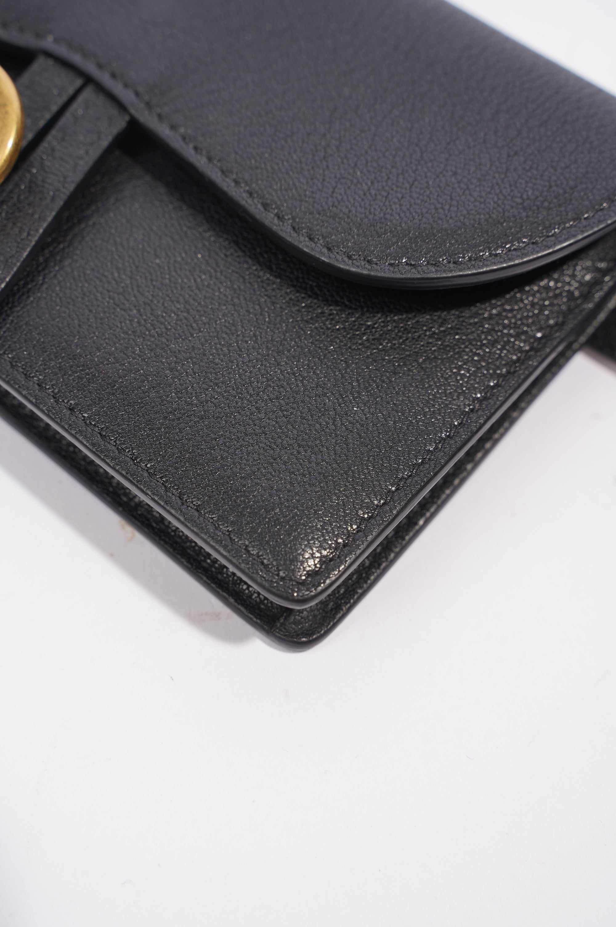 Christian Dior Saddle Belt Pouch Black Leather