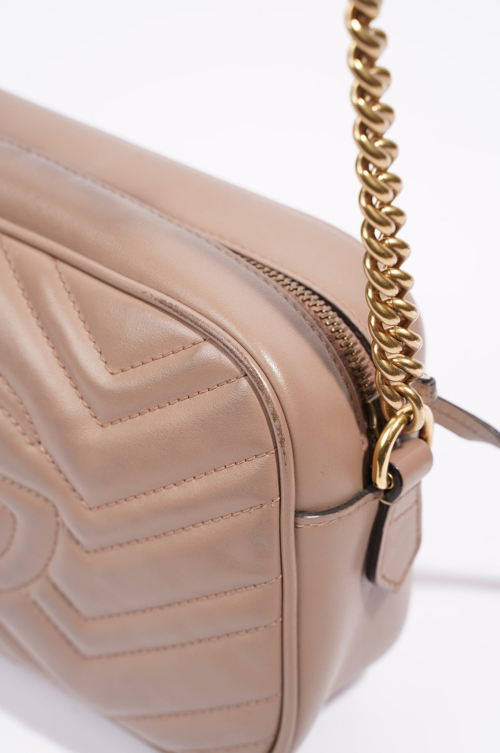 Gucci Womens Marmont Zip Nude / Gold Small