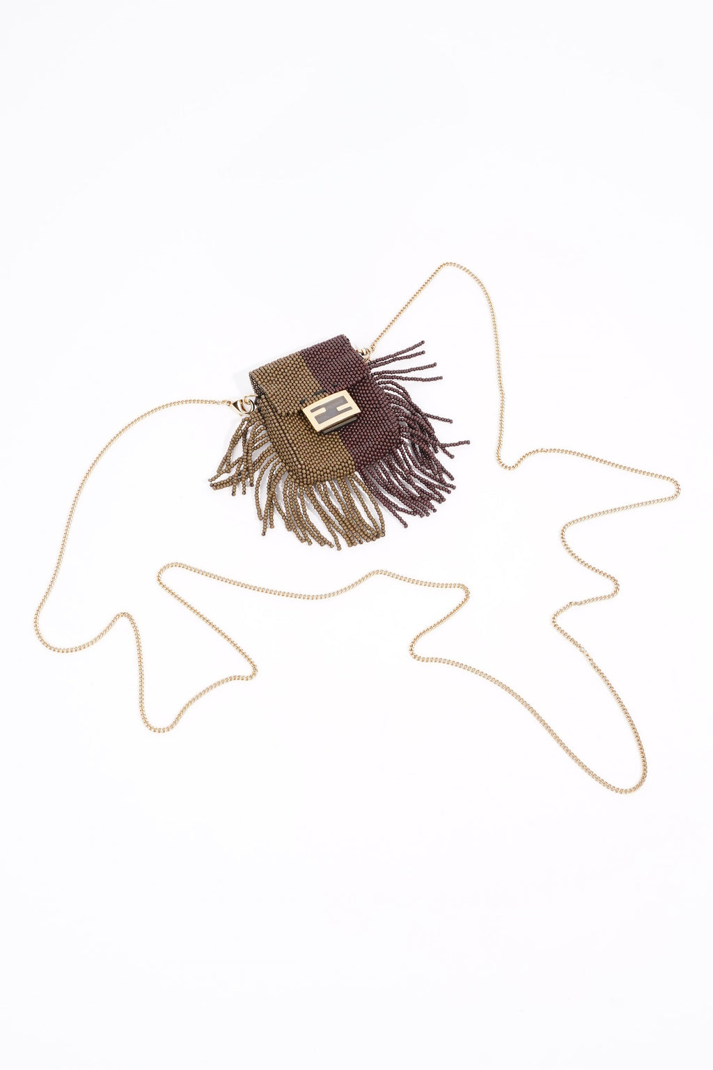 Fendi Pico Baguette Dark Brown / Soft Gold Mini