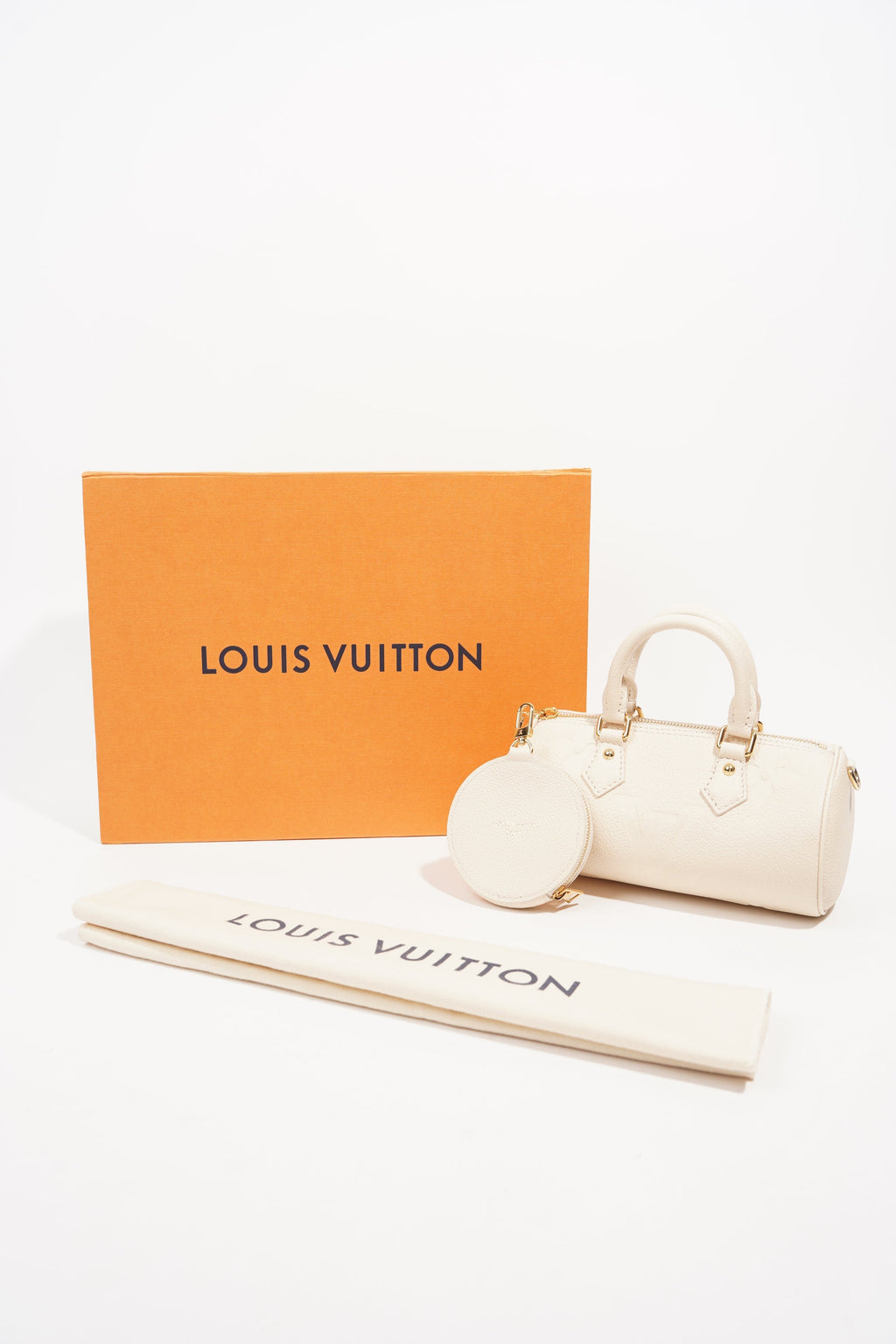Louis Vuitton Womens Papillon BB Empreinte Cream