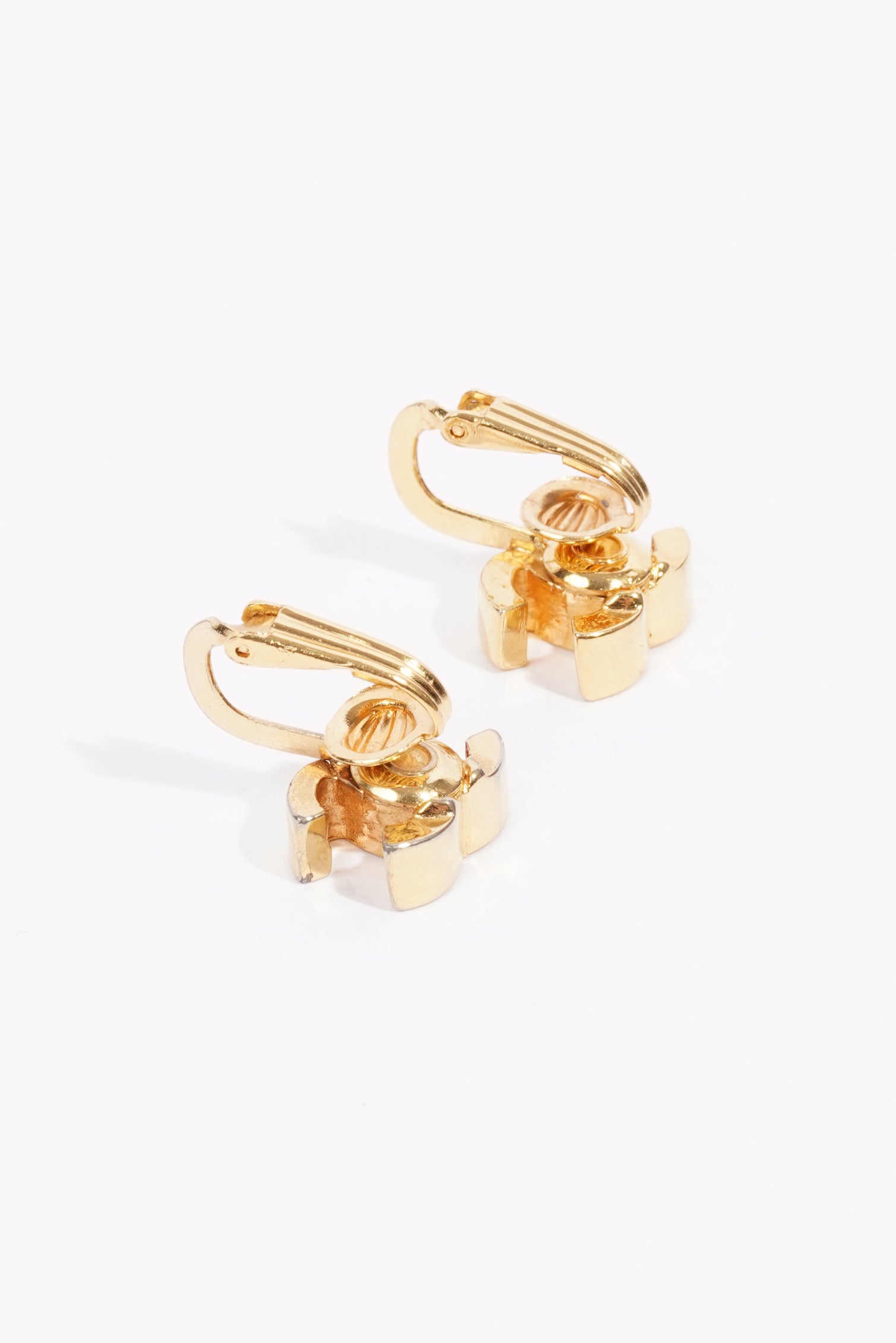 Chanel Logo Earrings Gold Gold Plated