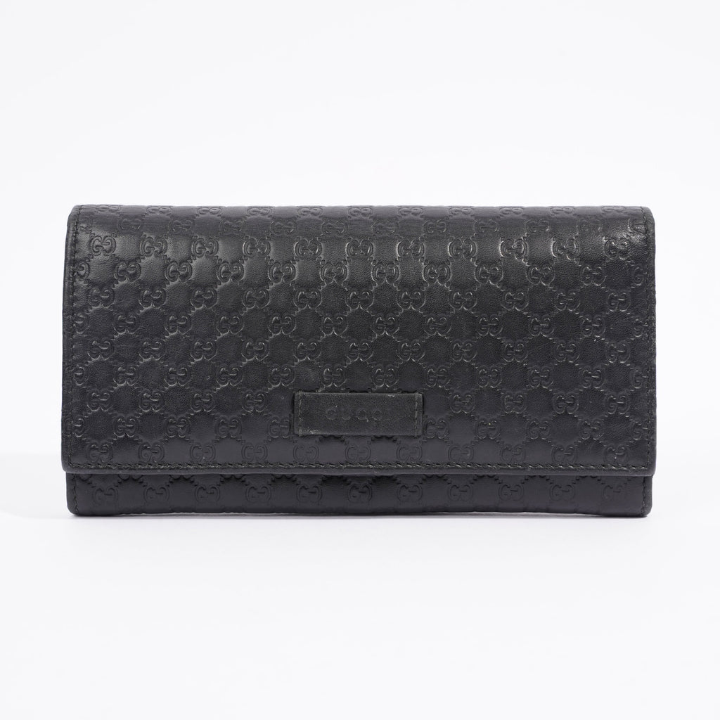 Gucci Bi-Fold Wallet Guccissima Black Leather