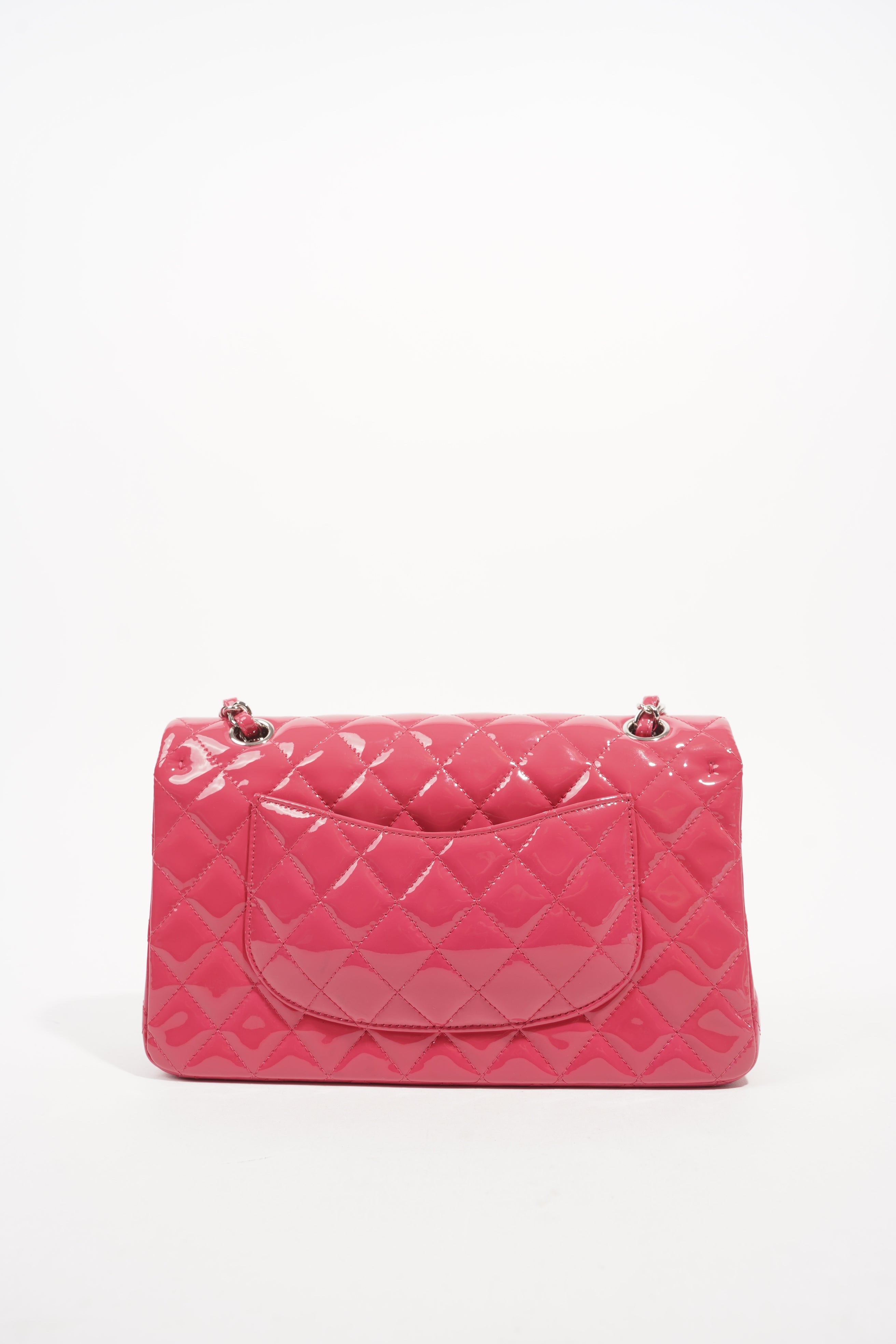 Chanel Womens Classic Flap Patent Pink Medium