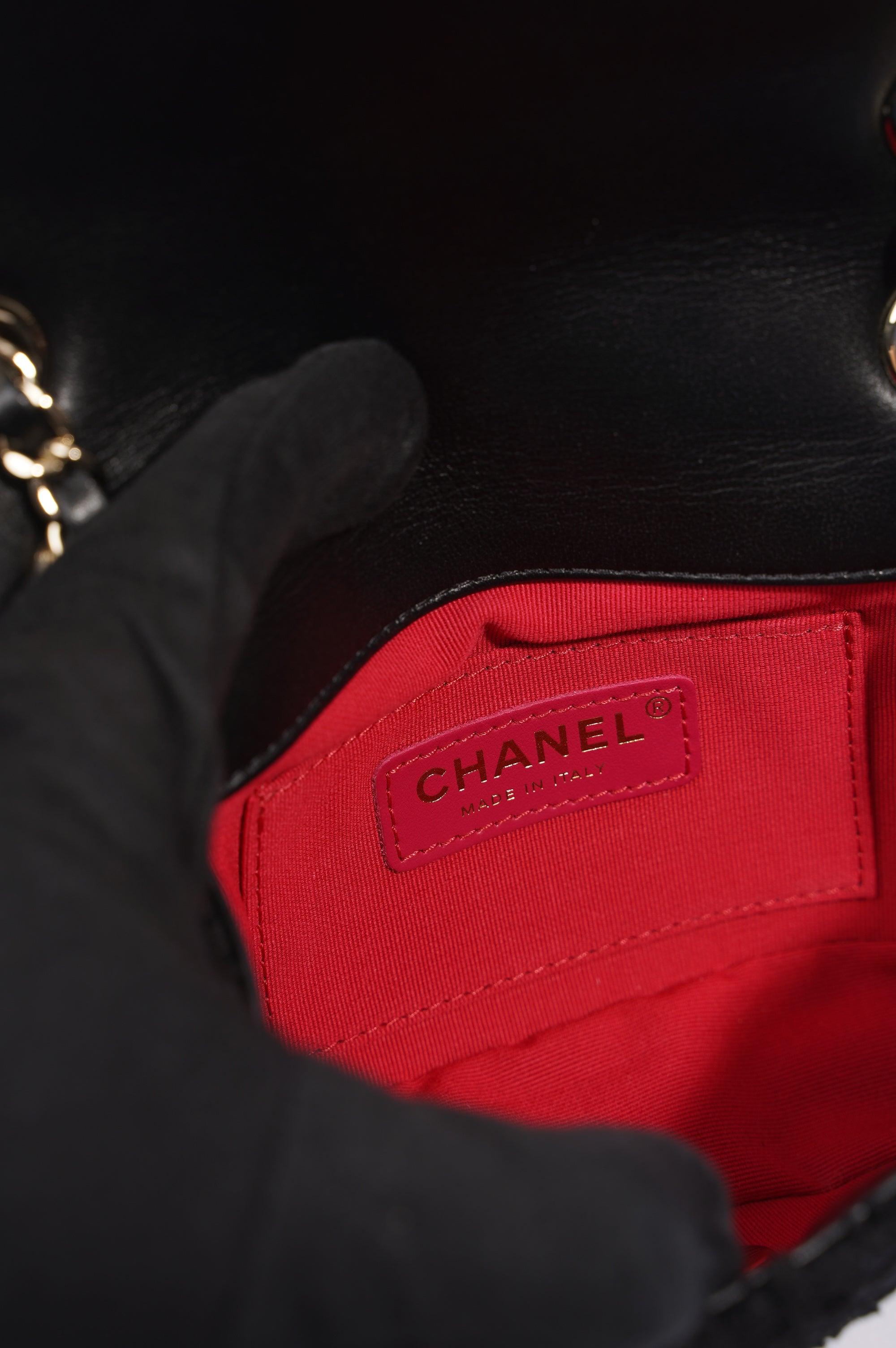 Chanel Womens Flap Bag Black Tweed Mini