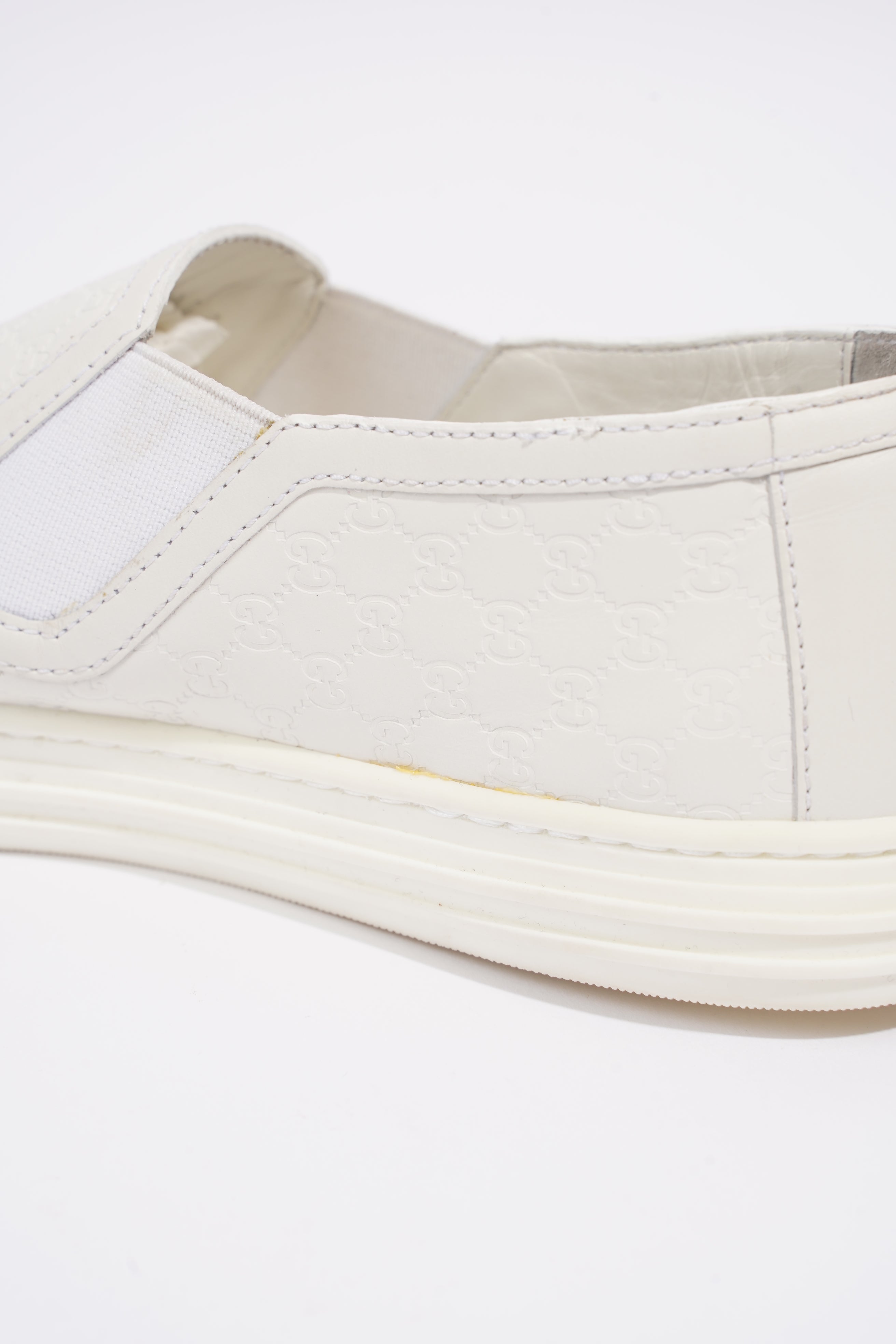 Gucci Womens Slip On Sneaker White Guccissima EU 37 / UK 4