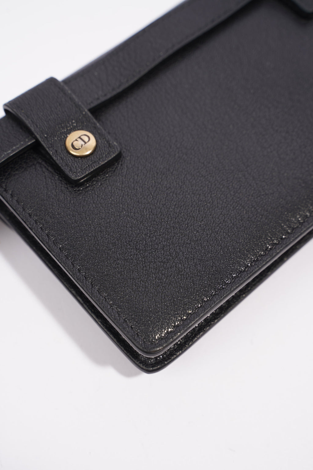 Christian Dior Saddle Belt Pouch Black Leather