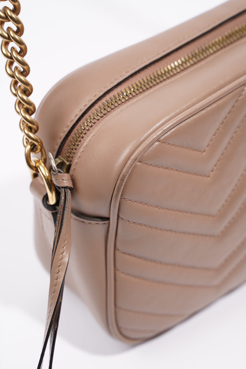 Gucci Womens Marmont Zip Nude / Gold Small