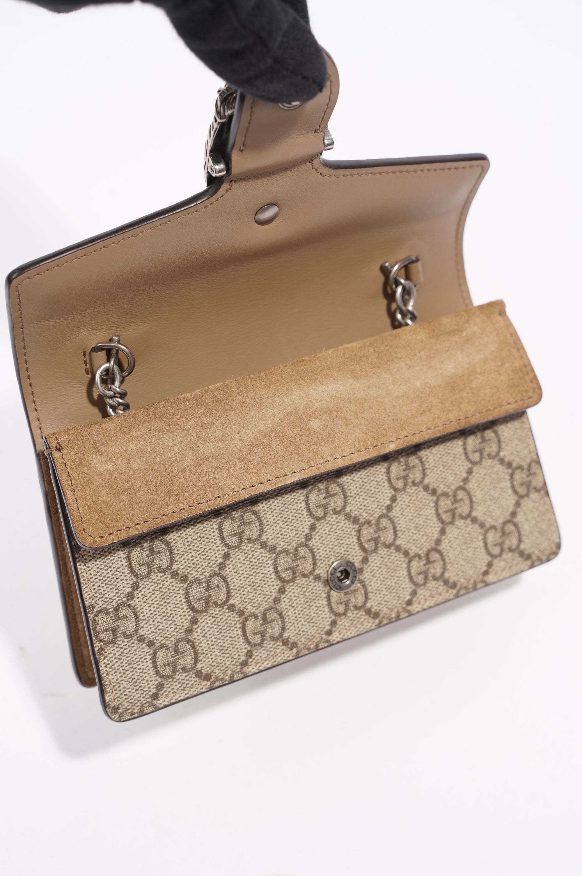 Gucci Womens Dionysus Bag Brown Canvas Super Mini