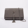 Saint Laurent Kate Tassle Bag Grey / Croc Medium