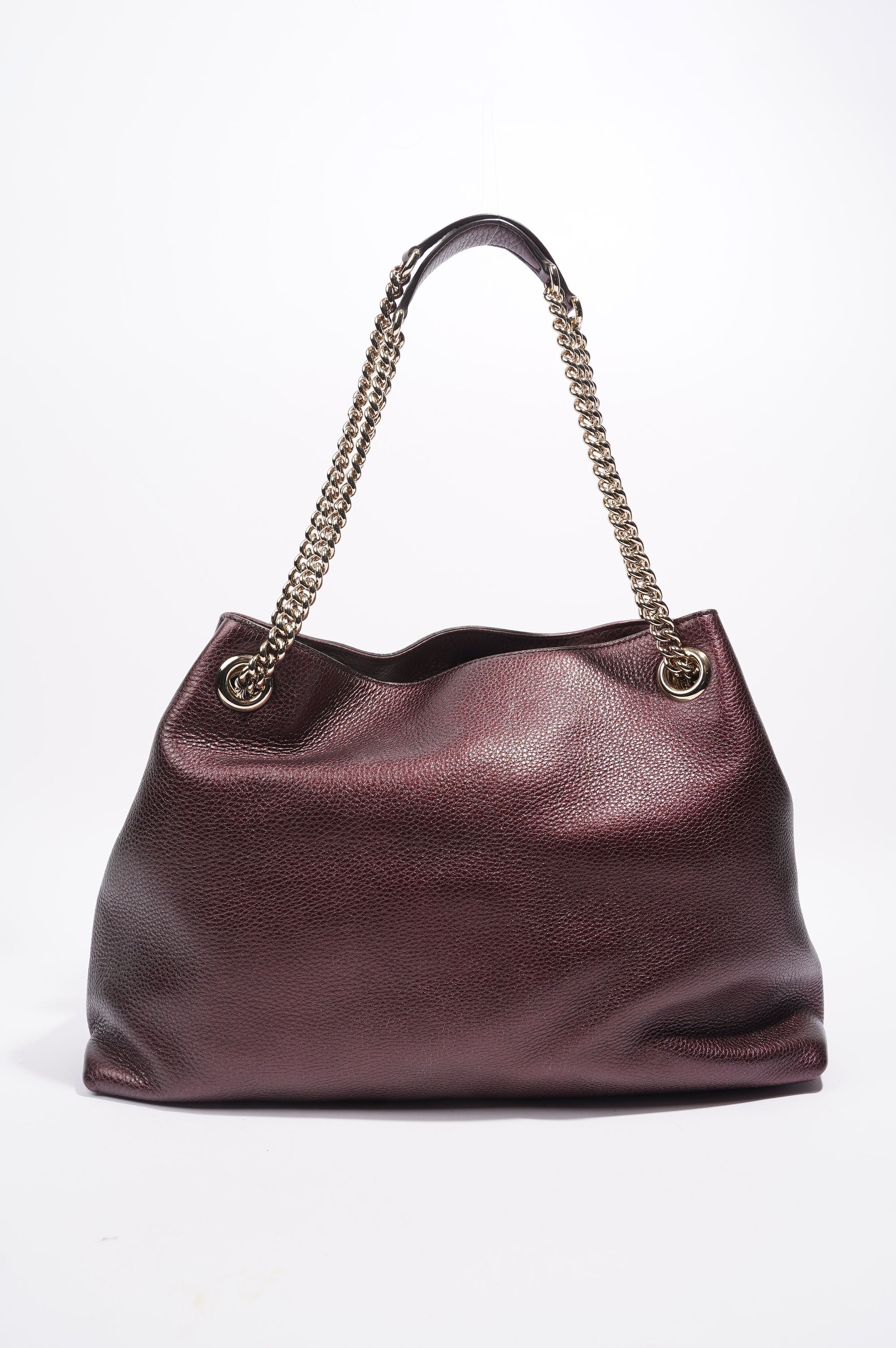 Gucci Womens Soho Chain Bag Purple Leather